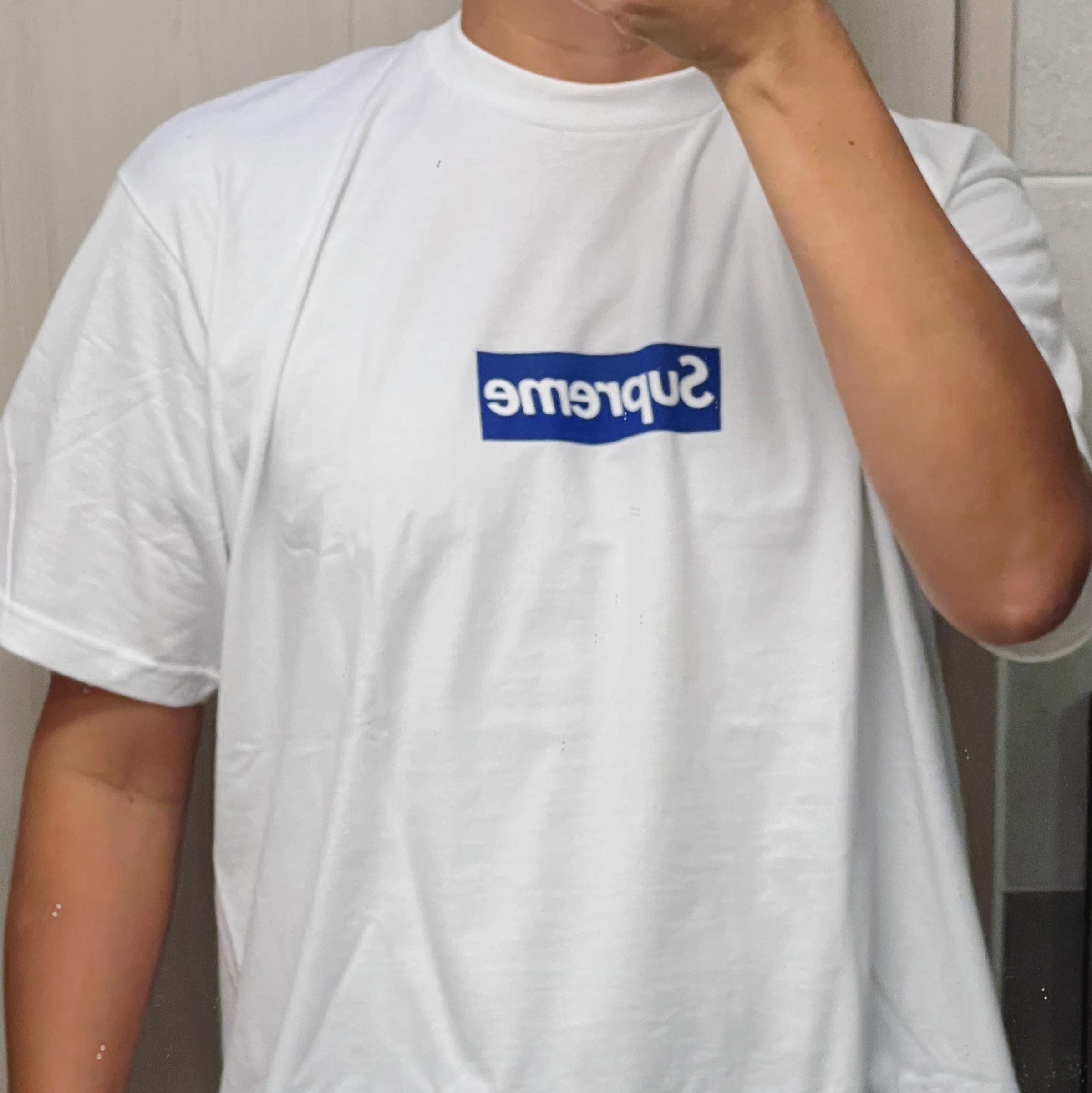 Supreme Seoul Box Logo T-Shirt White - 23FW 착용 스타일
