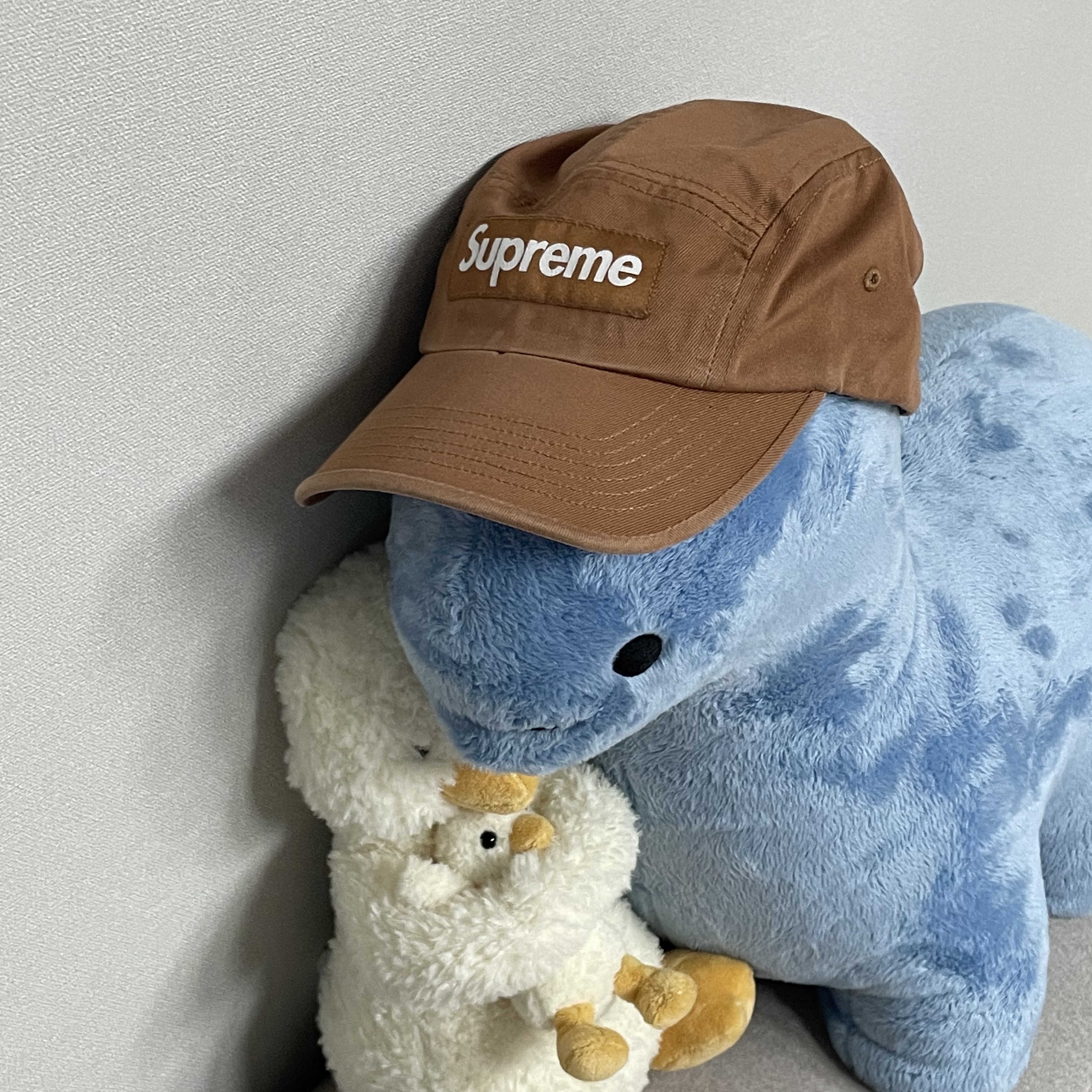 Supreme Washed Chino Twill Camp Cap Brown - 23SS 착용 스타일