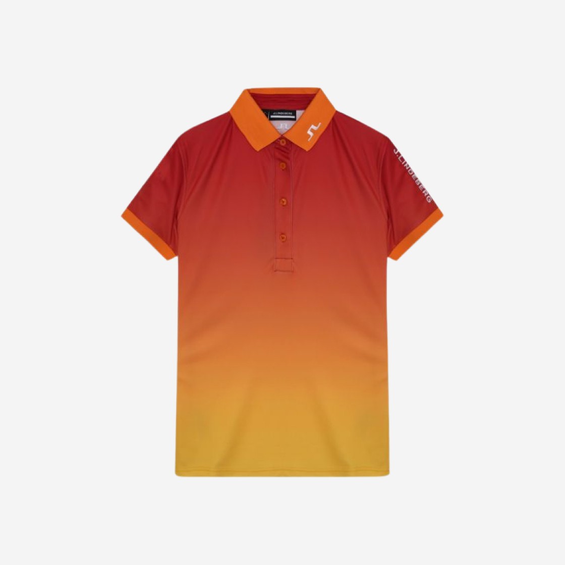 (W) J.Lindeberg Tour Tech Print Polo Orange 상세 이미지 1