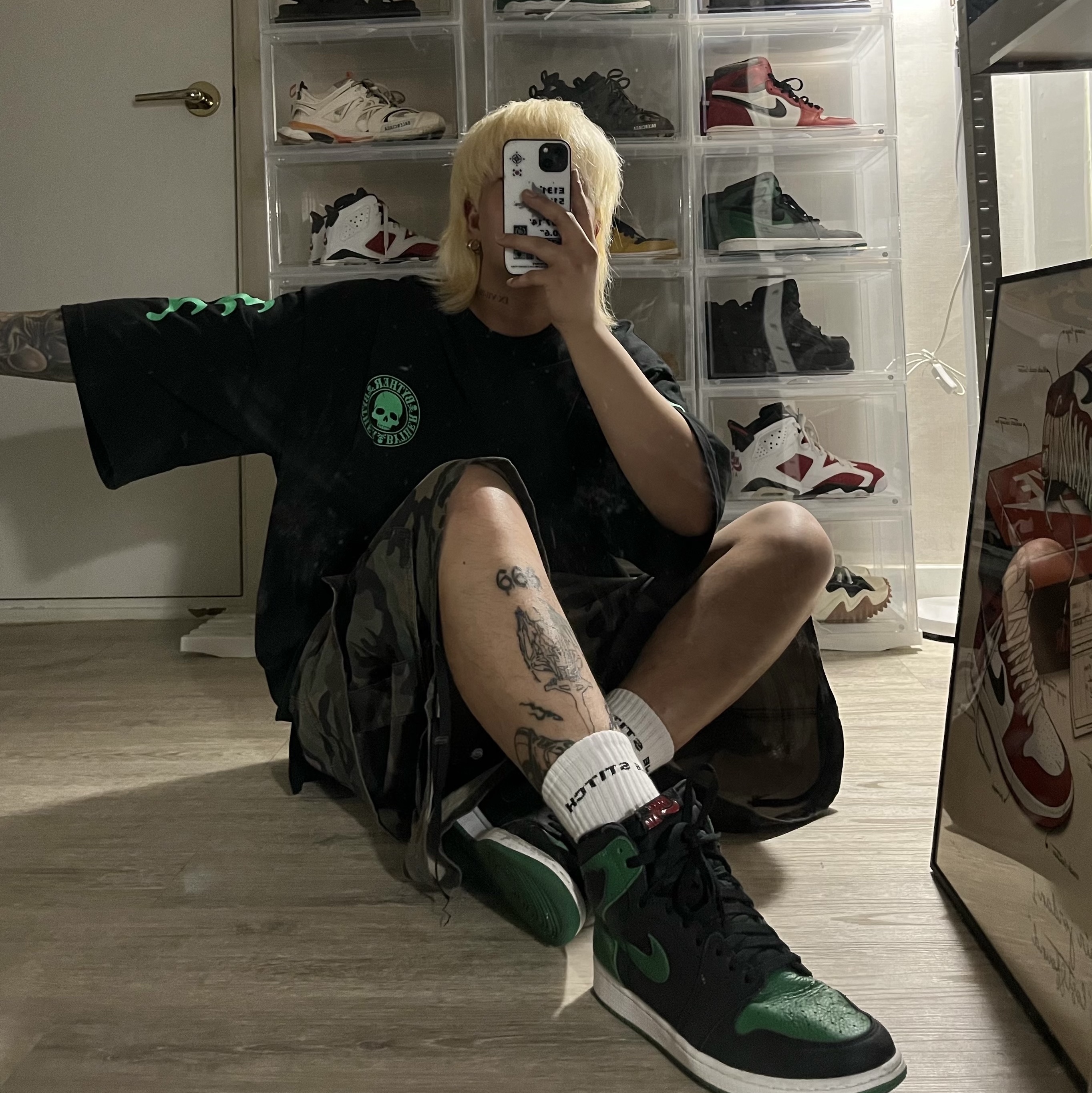 Jordan 1 Retro High OG Pine Green Black 착용 스타일