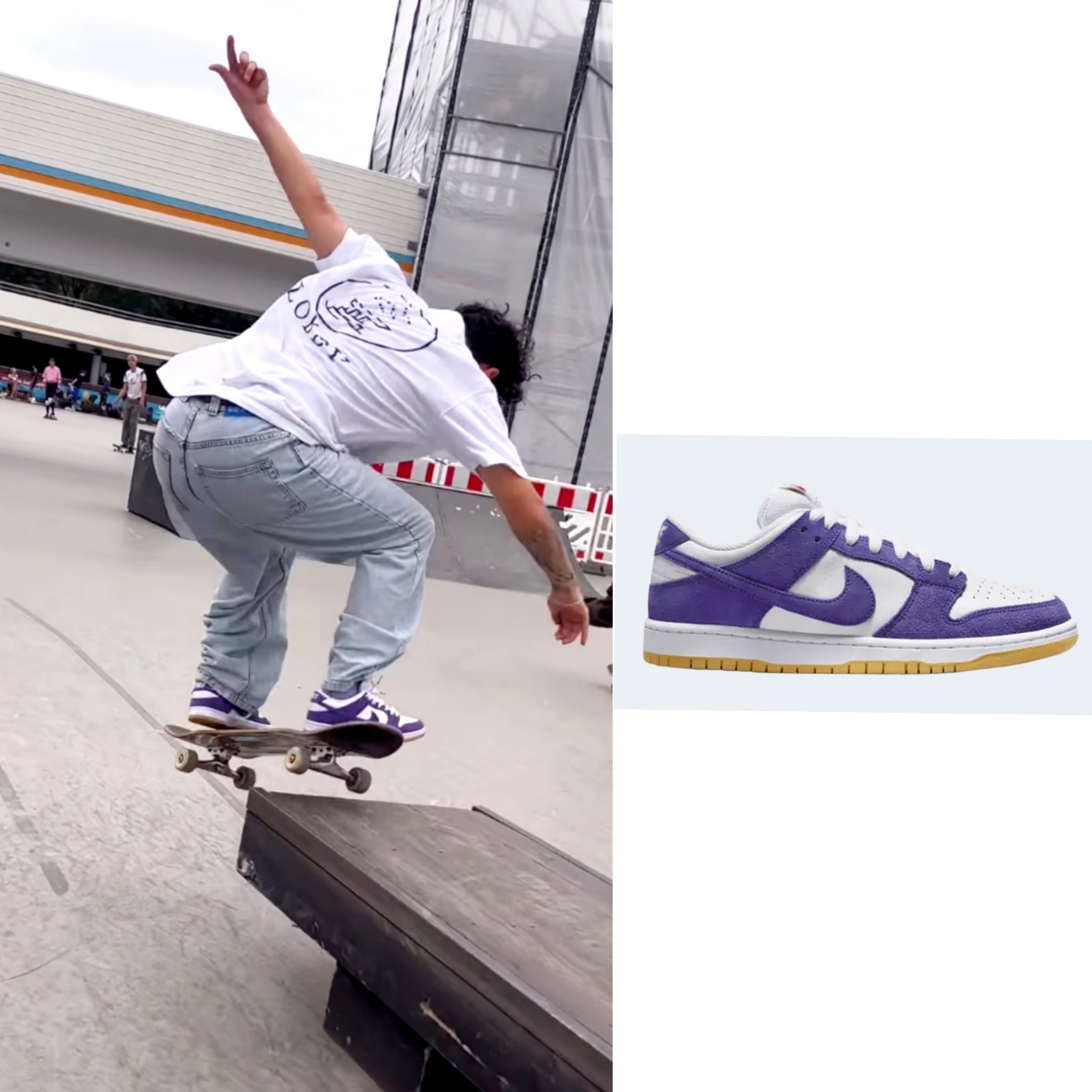 Nike Dunk Low Pro SB Court Purple 착용 스타일 - 1