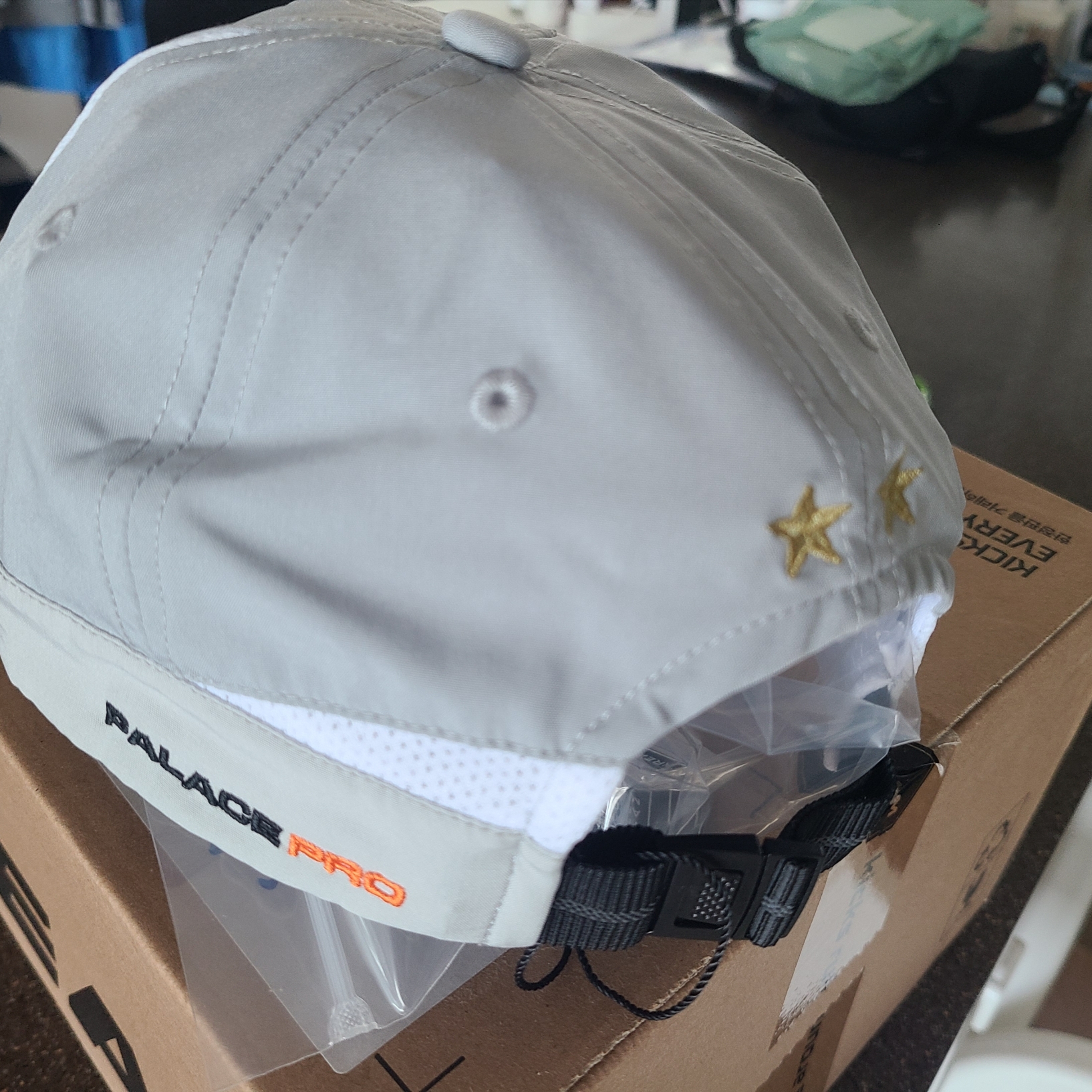 Palace Pro Shell 6-Panel Grey - 23FW 착용 스타일 - 3
