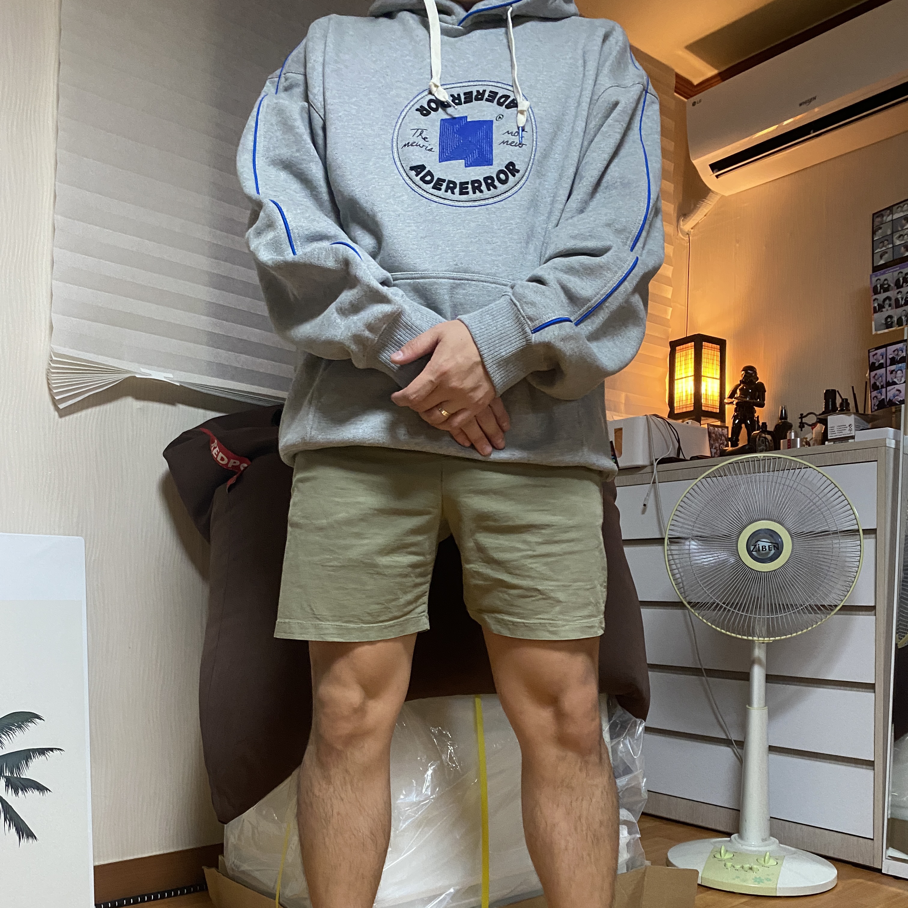 Converse x Ader Error Shapes Pullover Hoodie Vintage Grey Heather 착용 스타일 - 1