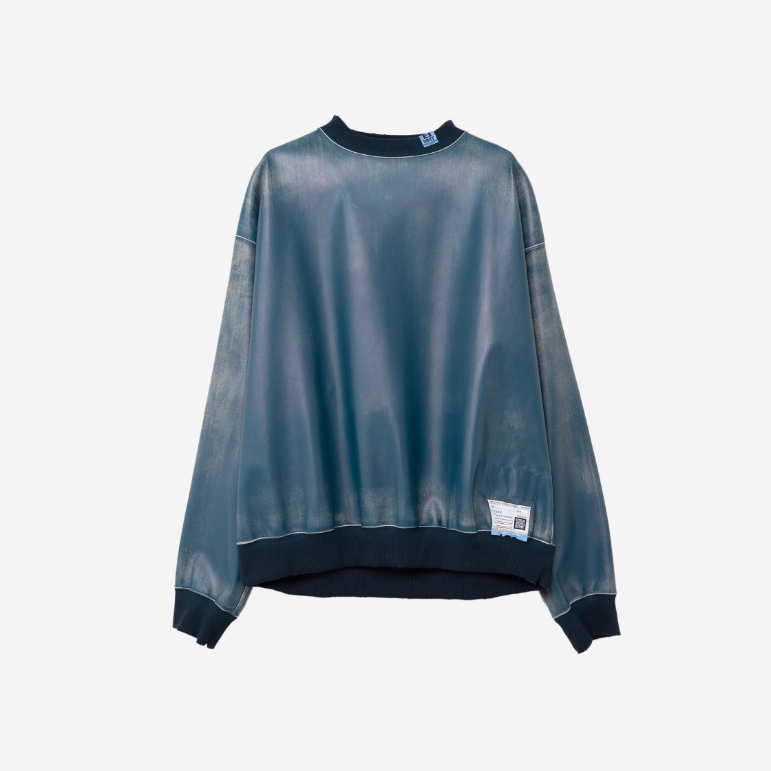 Maison Mihara Yasuhiro Synthetic Leather Pullover Navy 상세 이미지 1