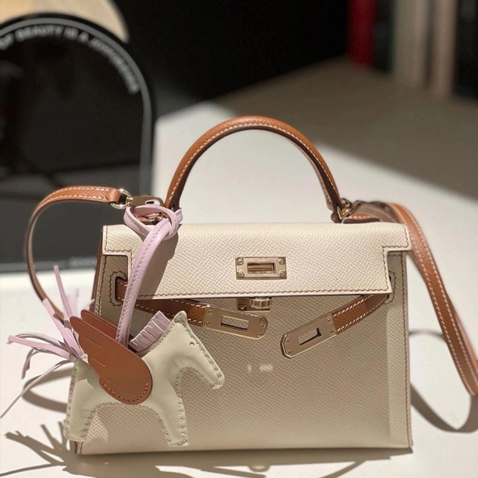 Hermes Rodeo Pegase PM Charm Milo Swift & Craie Gold Mauve Sylvestre 착용 스타일