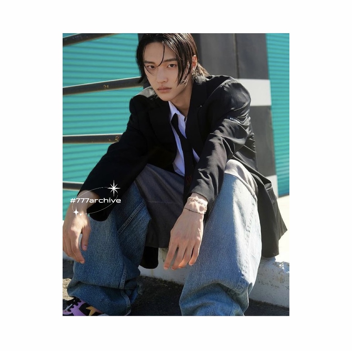 Balenciaga Skater Tailored Jacket Black 착용 스타일 - 2