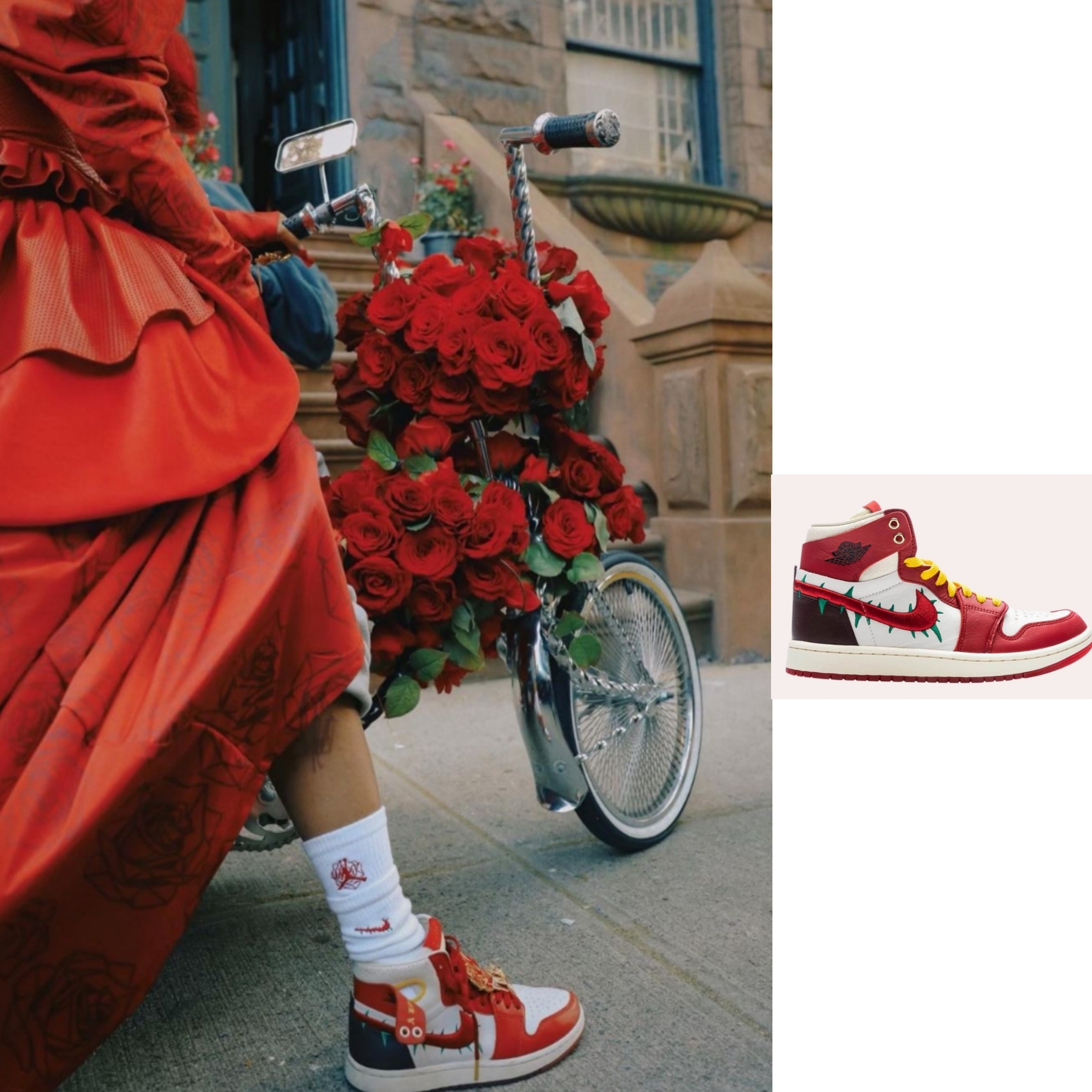(W) Jordan 1 x Teyana Taylor Zoom CMFT 2 Gym Red 착용 스타일 - 1