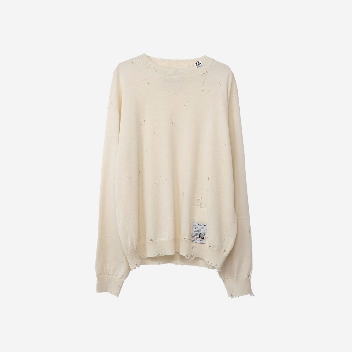 Maison Mihara Yasuhiro Distressed Pullover Knit White 상세 이미지 1