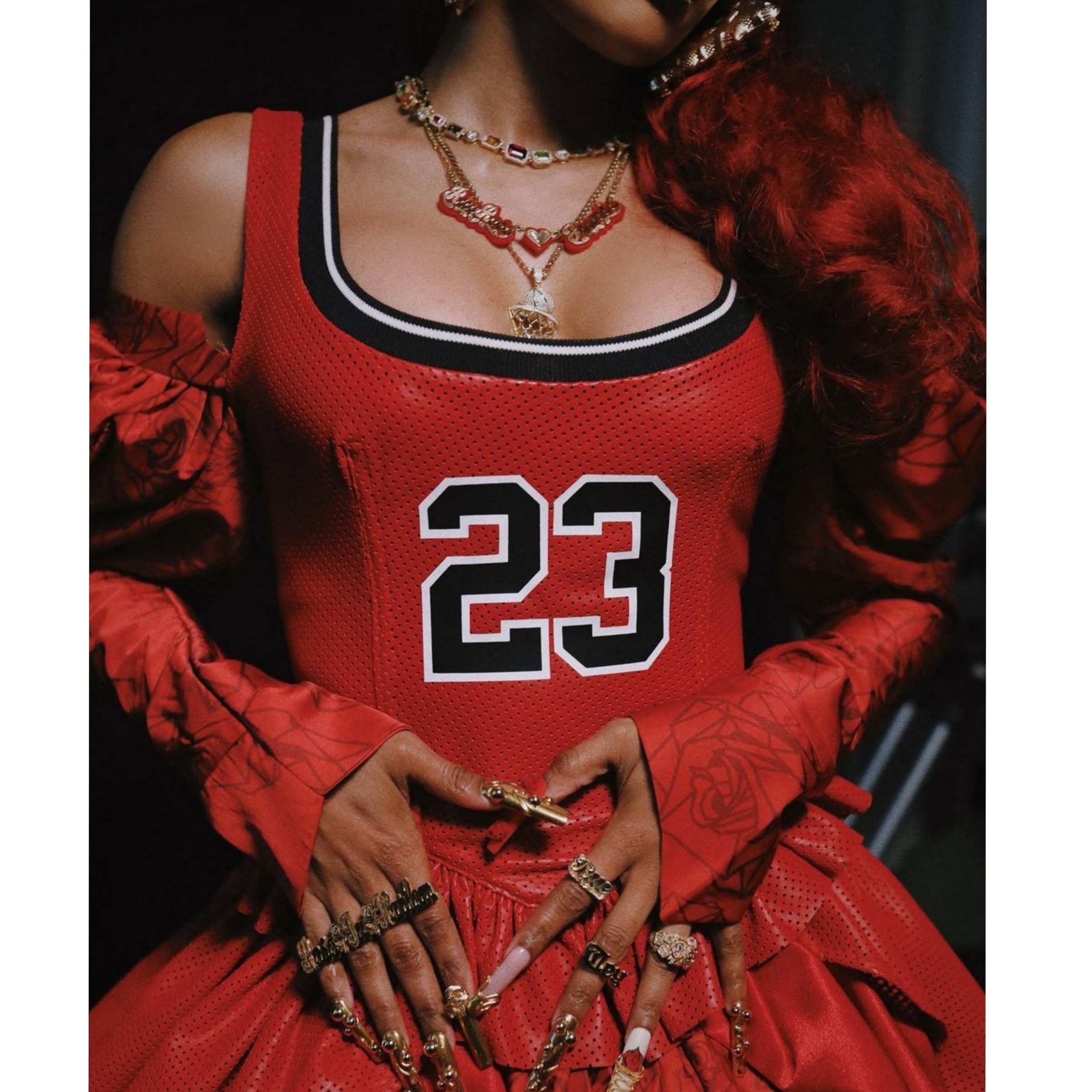 (W) Jordan 1 x Teyana Taylor Zoom CMFT 2 Gym Red 착용 스타일 - 2