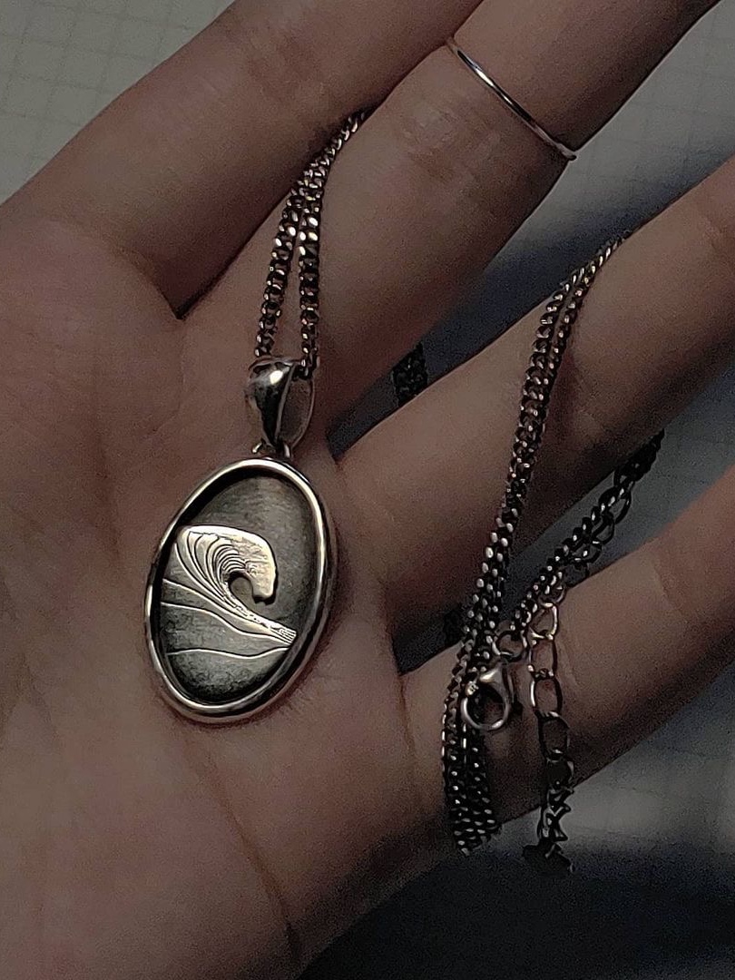 [KREAM 단독 / 예약 배송] Clu. Bigwave Necklace Type A, [KREAM 단독 / 예약 배송] Clu. Bigwave Necklace 착용 스타일