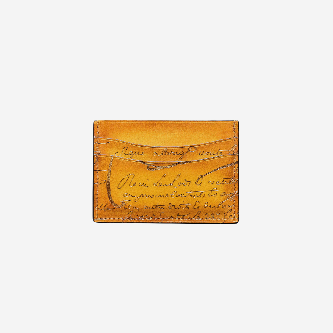 Berluti Men's Bambou Neo Scritto Card Case, Mimosa, Men's, Small Leather Goods Card Cases & Card Holders