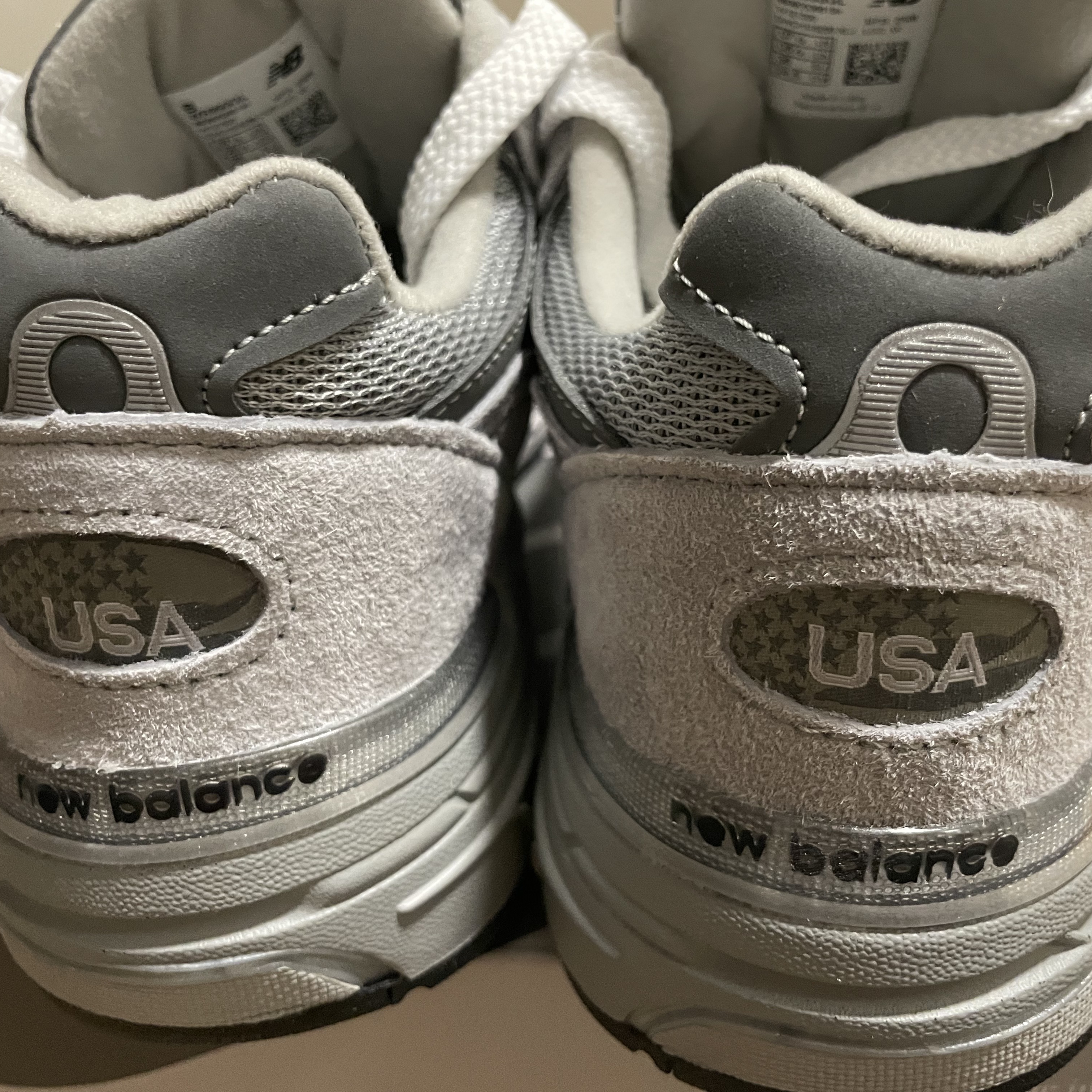 (W) New Balance 993 Made in USA Grey - B Standard 착용 스타일