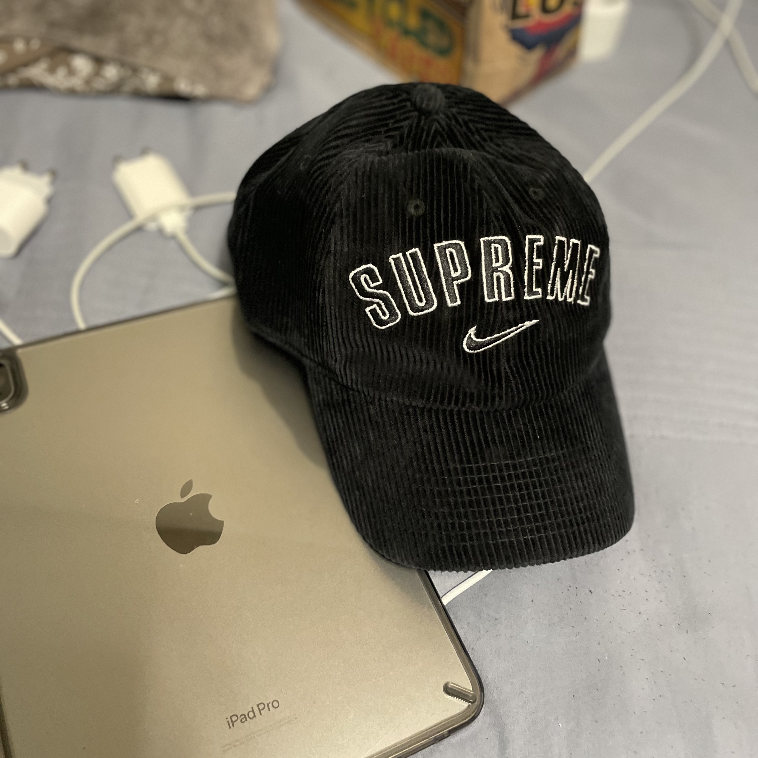 Supreme x Nike Arc Corduroy 6-Panel Black - 22SS 착용 스타일