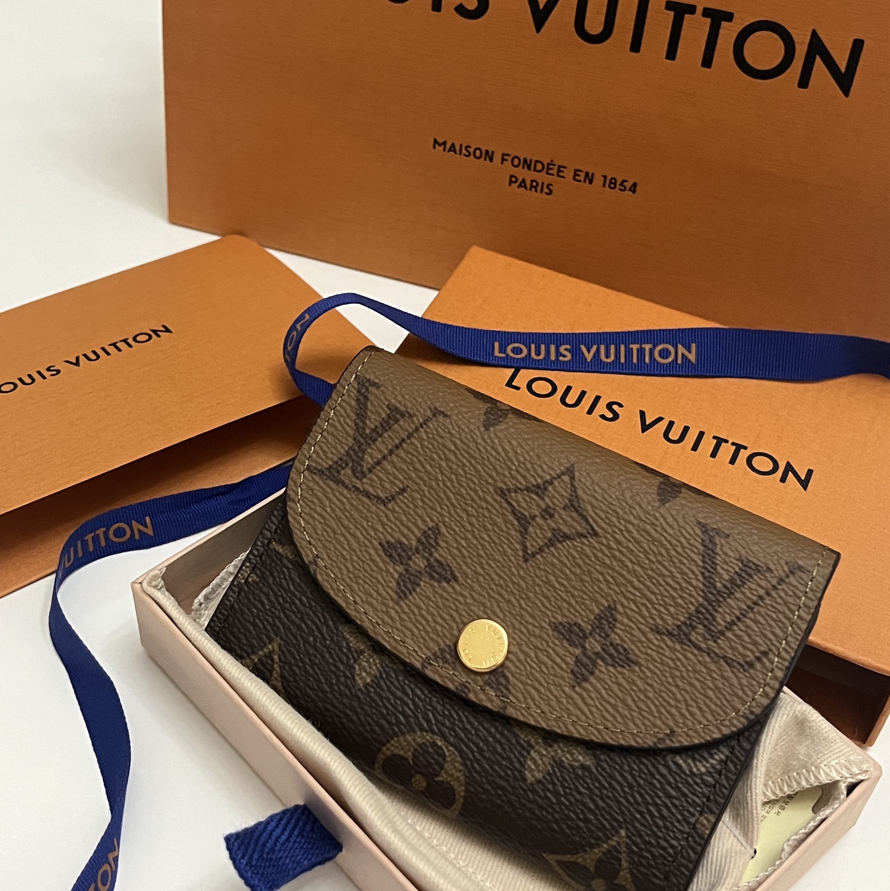 Louis Vuitton Rosalie Coin Purse Monogram and Monogram Reversed 착용 스타일