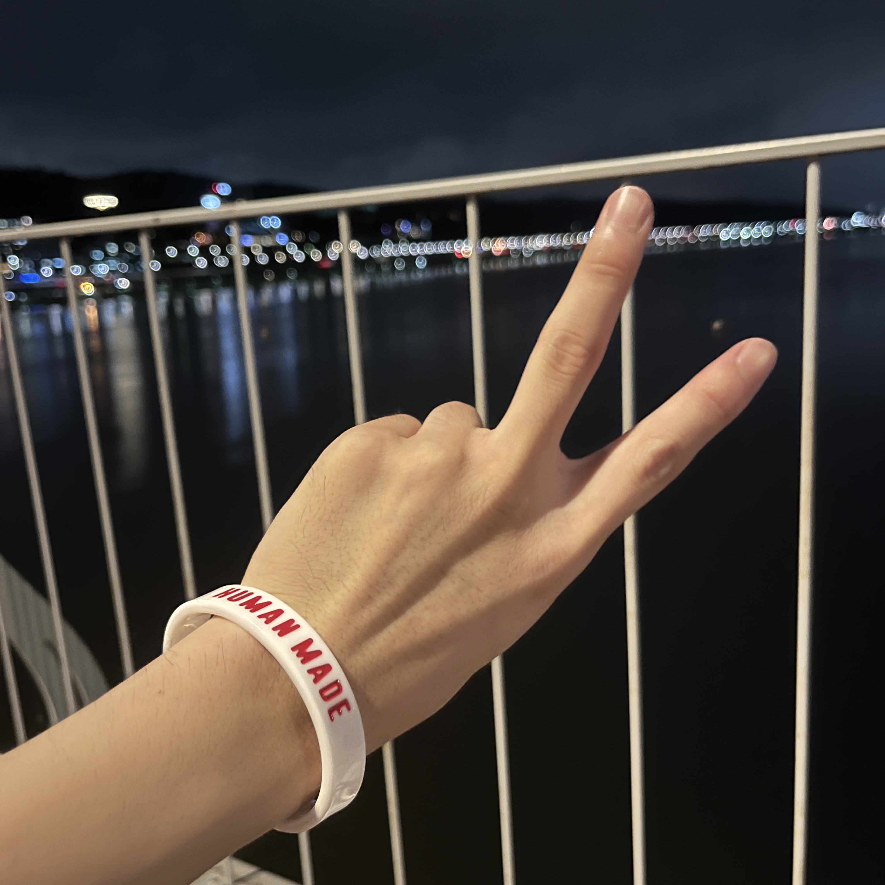 Human Made Acrylic Bangle #2 White 착용 스타일
