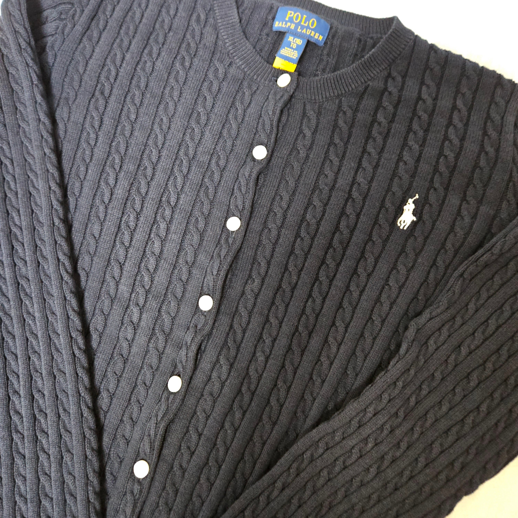 [30% 적립] Polo Ralph Lauren Children Mini Cable Cotton Cardigan Hunter Navy 착용 스타일