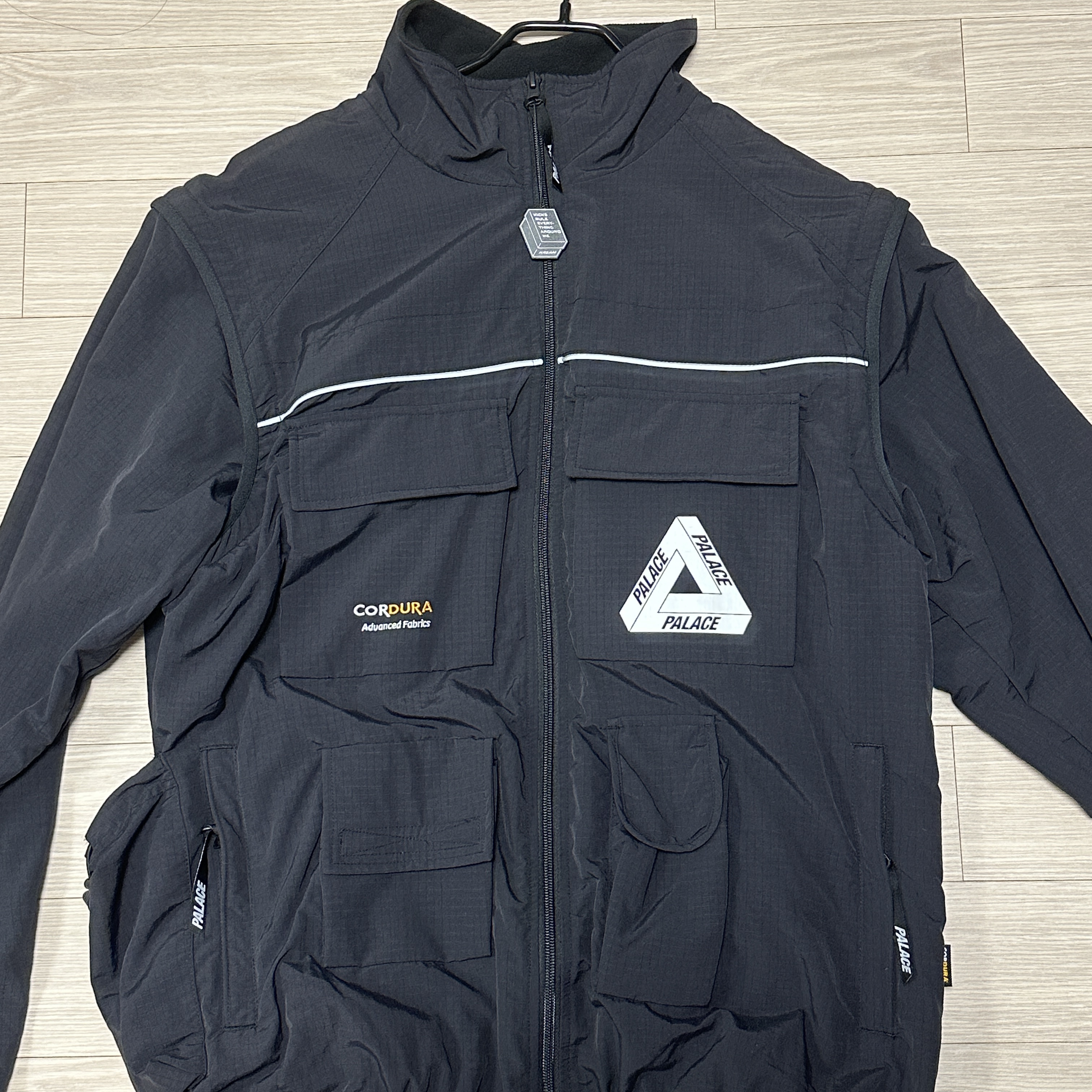 Palace Cordura RS Zip Off Jacket Black - 22FW 착용 스타일 - 1