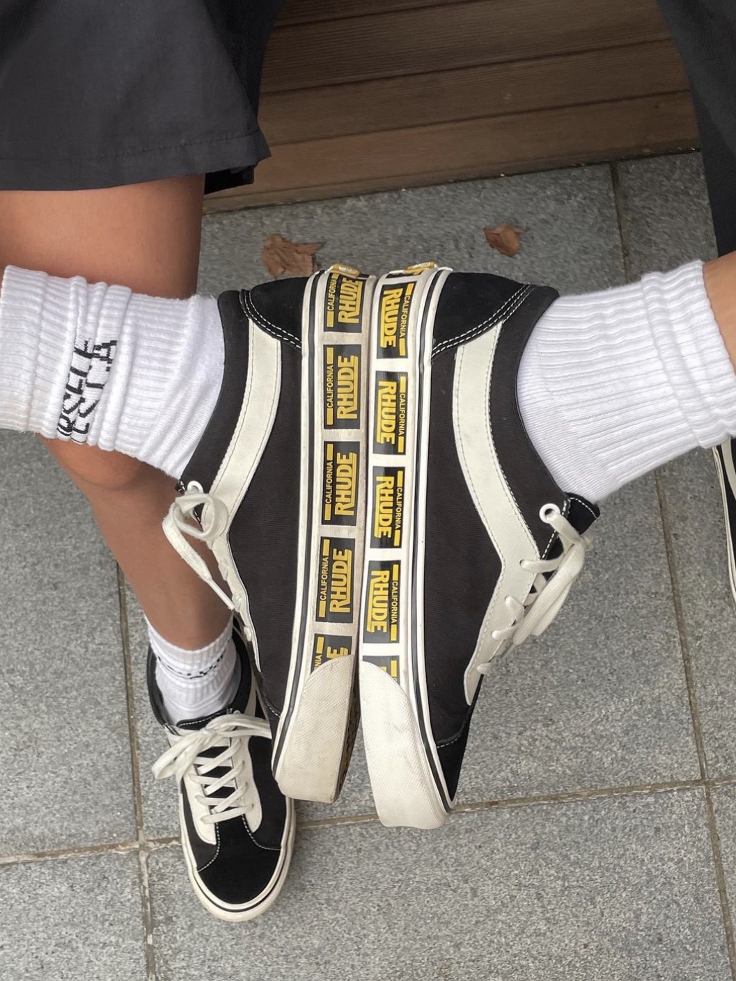 Vans x Rhude Bold Ni Black 착용 스타일