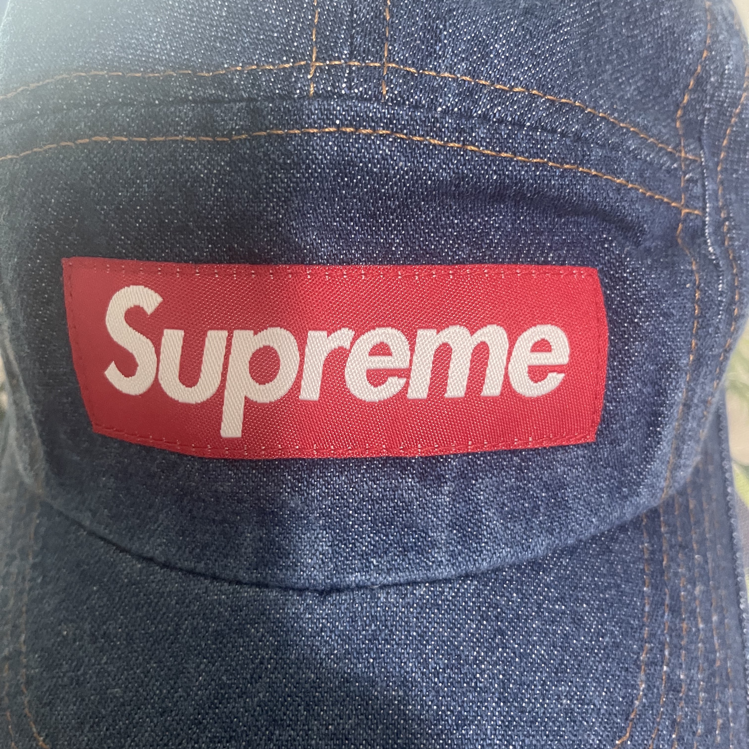 Supreme Washed Chino Twill Camp Cap Denim - 22FW 착용 스타일