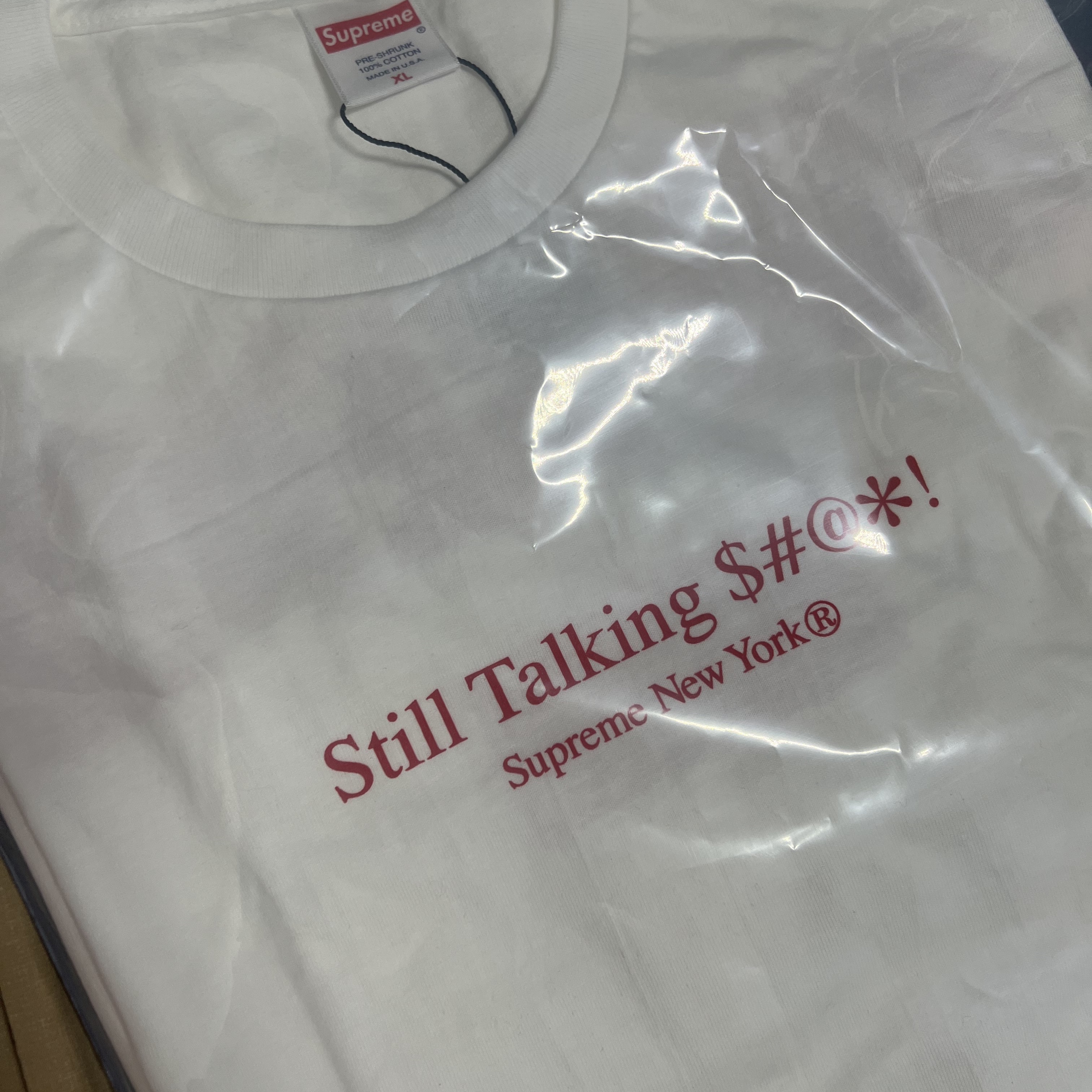 Supreme Still Talking T-Shirt White - 22SS 착용 스타일 - 1