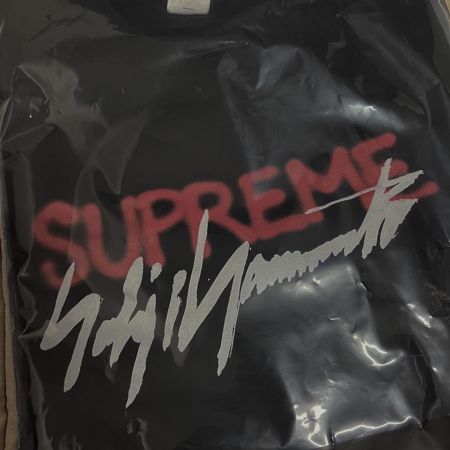 Supreme x Yohji Yamamoto Logo T-Shirt Black - 20FW 착용 스타일