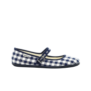 (W) Victoria Shoes Oda Mary Jane Gingham Check Marino