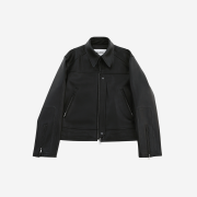 Haleine Patched 3D Faux Leather Racing Jacket Black
