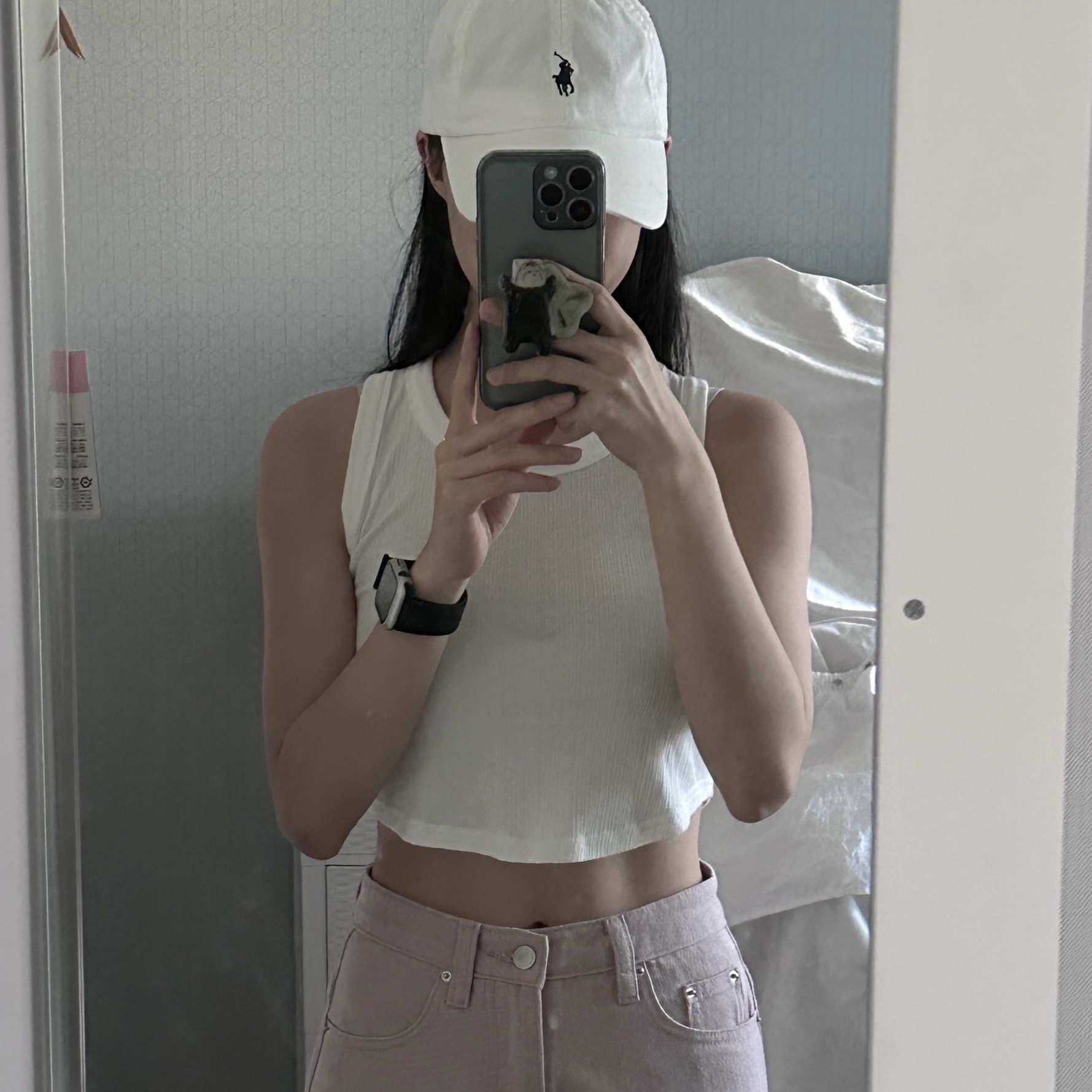[30%적립] Polo Ralph Lauren Cotton Chino Ball Cap White 착용 스타일