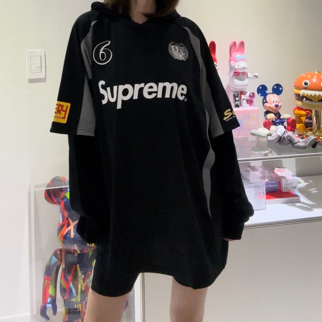 トップスSupreme Hooded Soccer Jersey “Black”