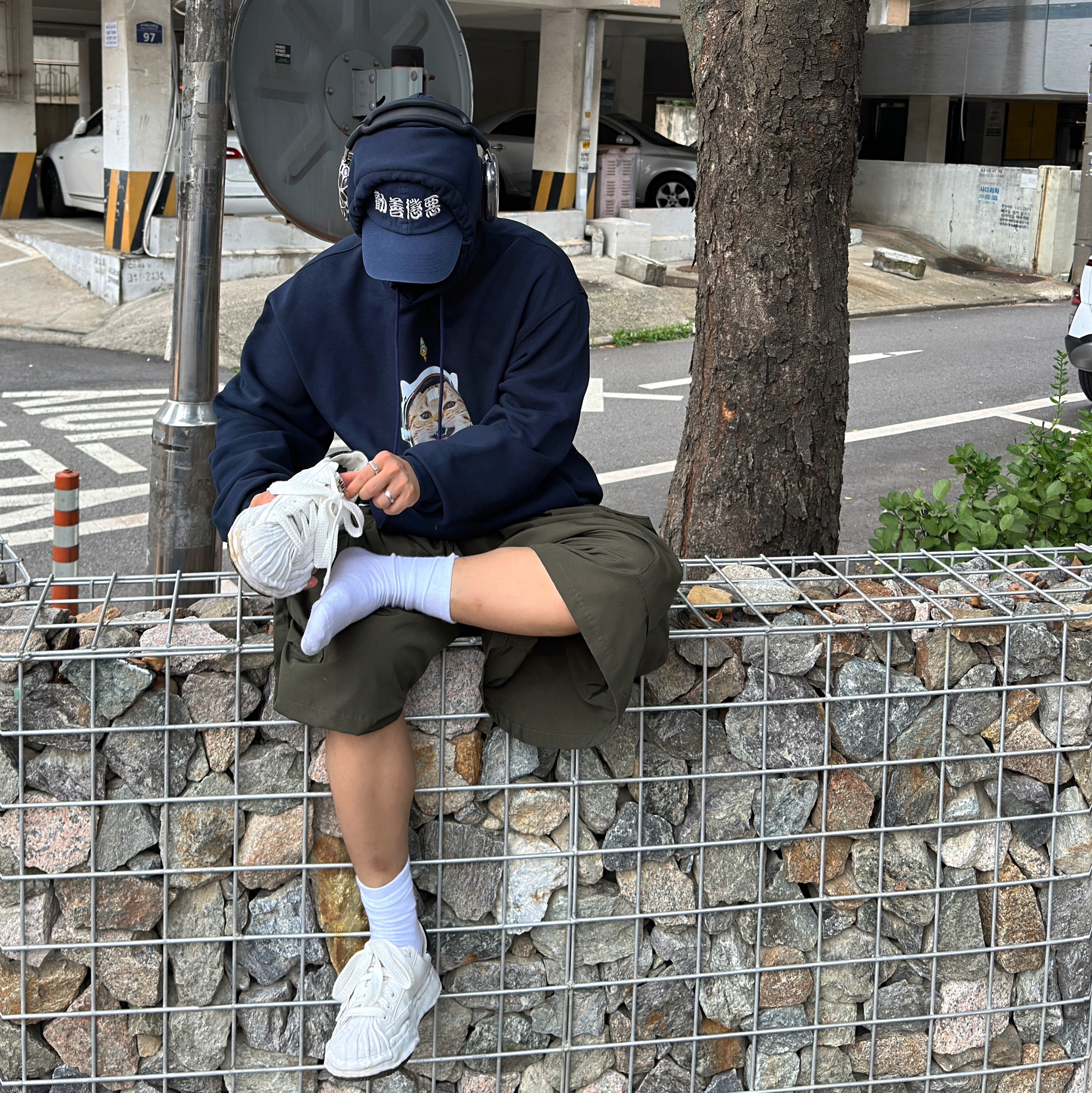 Maison Mihara Yasuhiro Blakey OG Sole Leather Low-top Sneakers White, Test Artifact Era Max 001 Chrome 착용 스타일 - 2