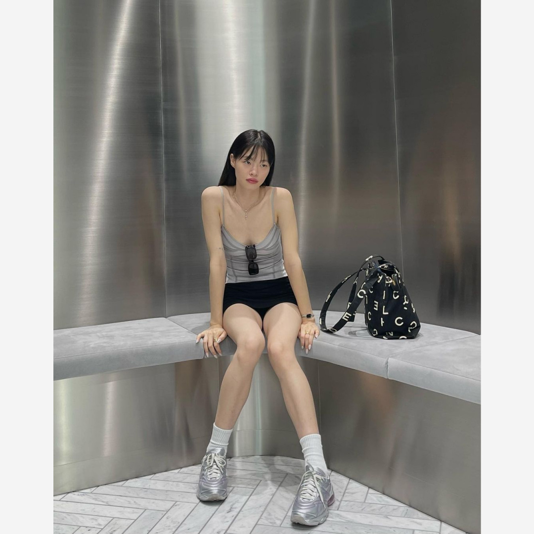 (W) Puma x Dua Lipa Cell Dome King ML Trainer Silver Pink 착용 스타일 - 2