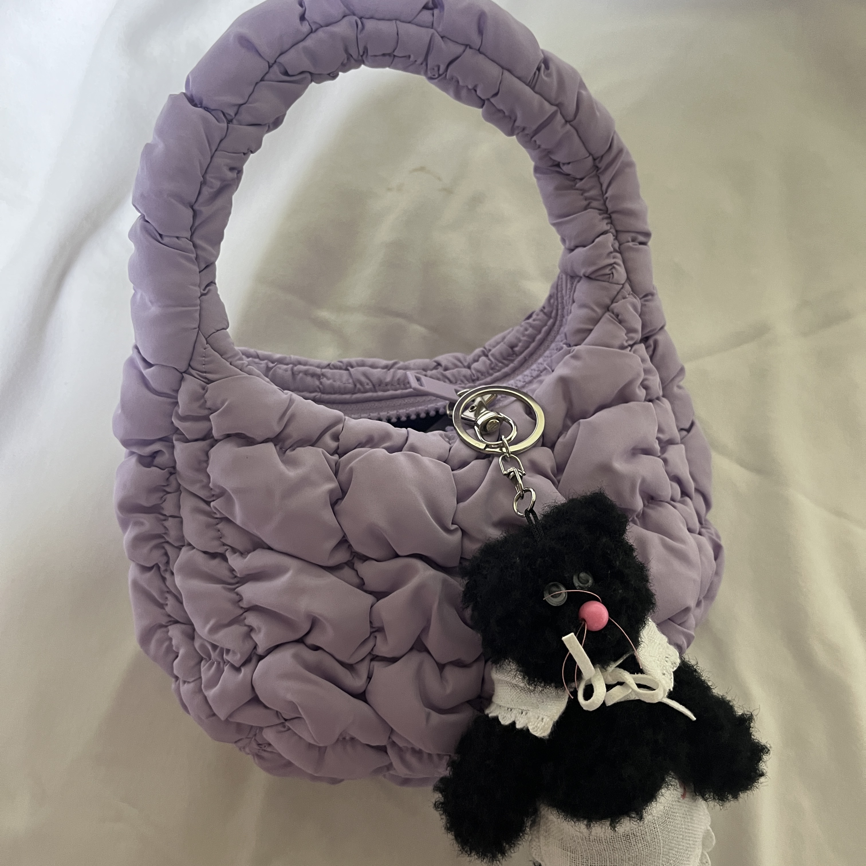 COS Quilted Micro Bag Purple 착용 스타일