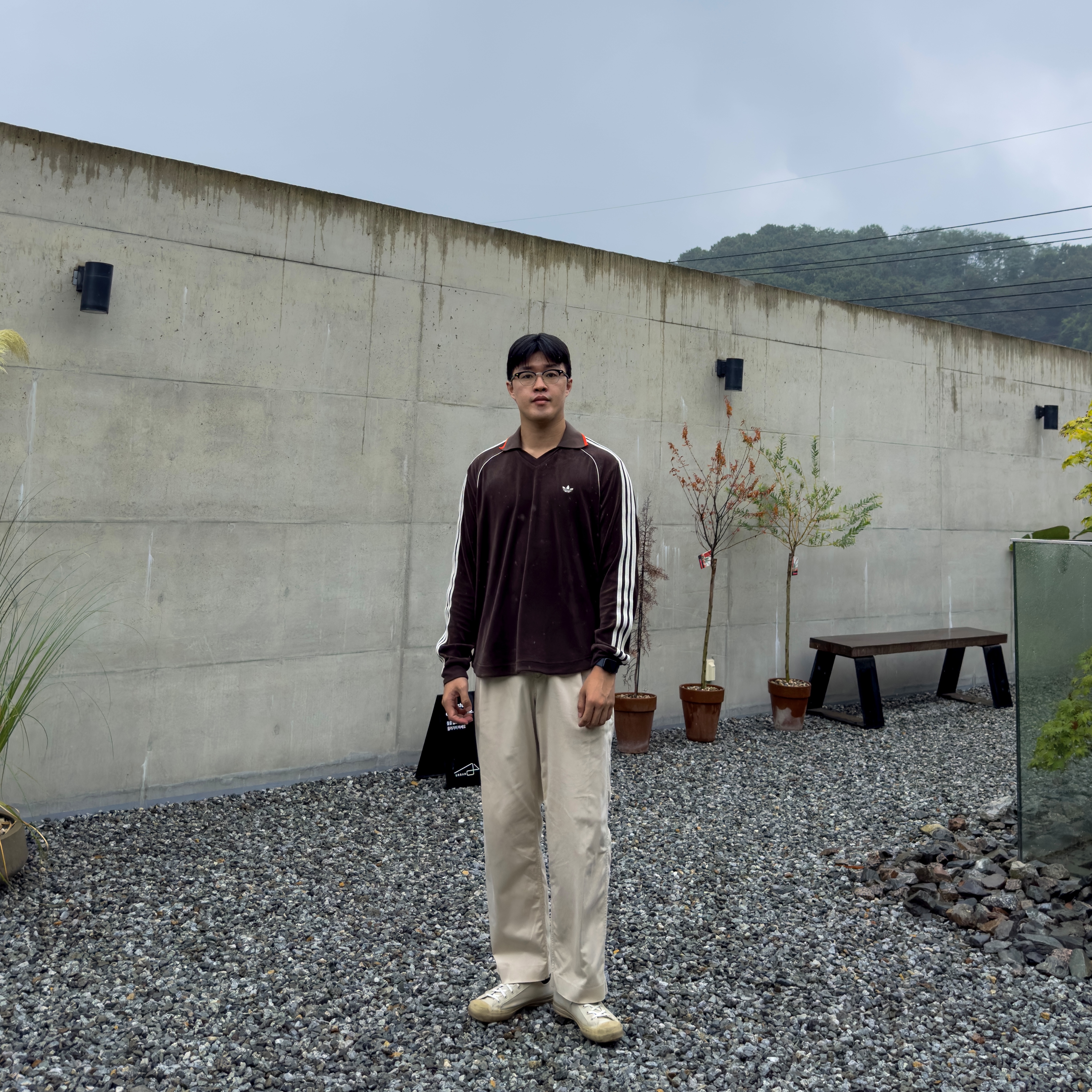Moonstar x Studio Nicholson Merino Sneakers Dove, Adidas x Wales Bonner Towel Long Sleeve Dark Brown - US Sizing 착용 스타일