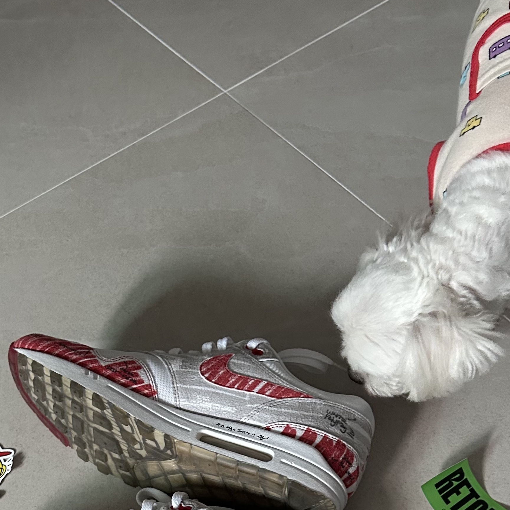 Jellycat Munro Scottie Dog Bag Charm Cream, Nike Air Max 1 Tinker Sketch to Shelf 착용 스타일 - 1