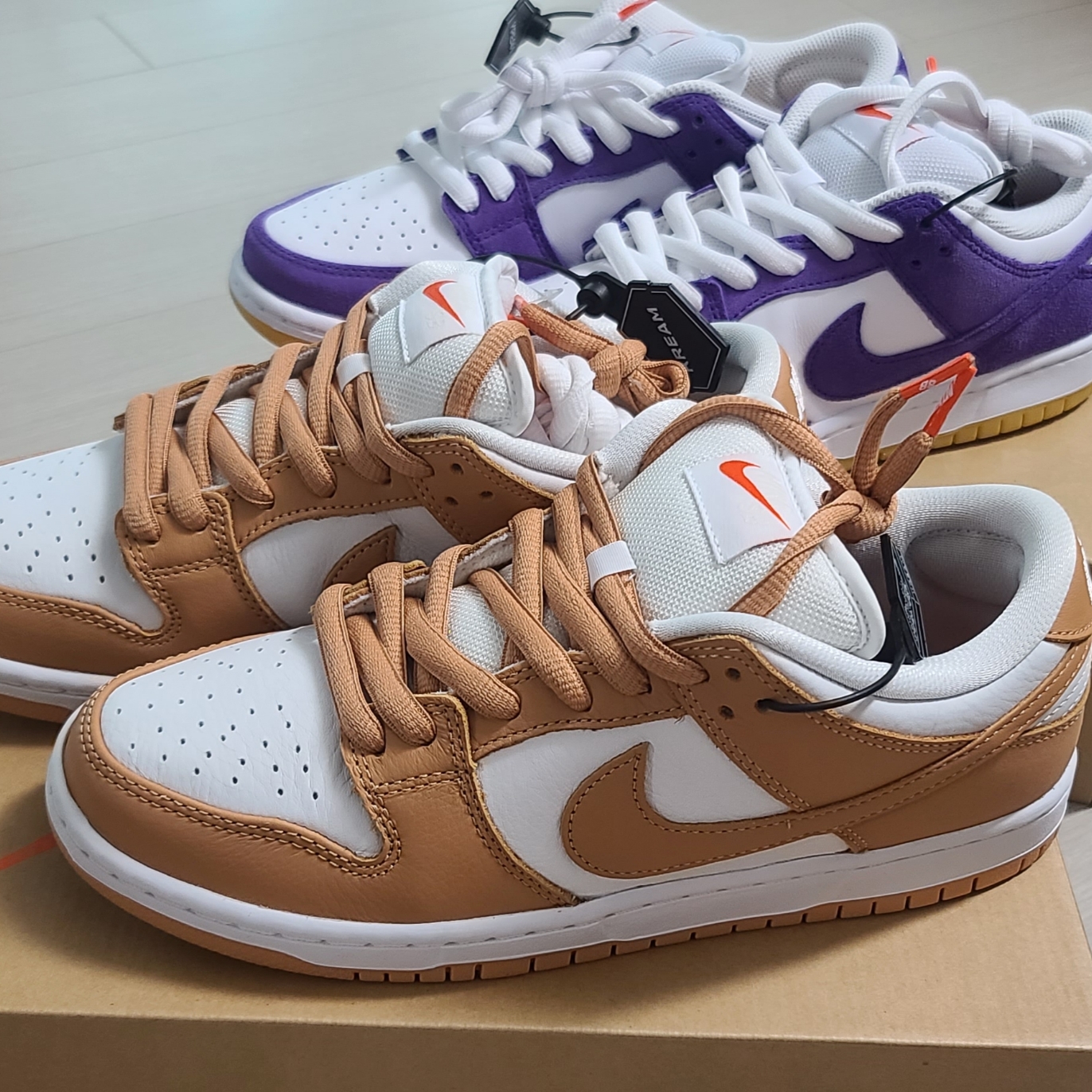 Nike Dunk Low Pro SB Court Purple, Nike SB Dunk Low Pro Light Cognac 착용 스타일 - 1