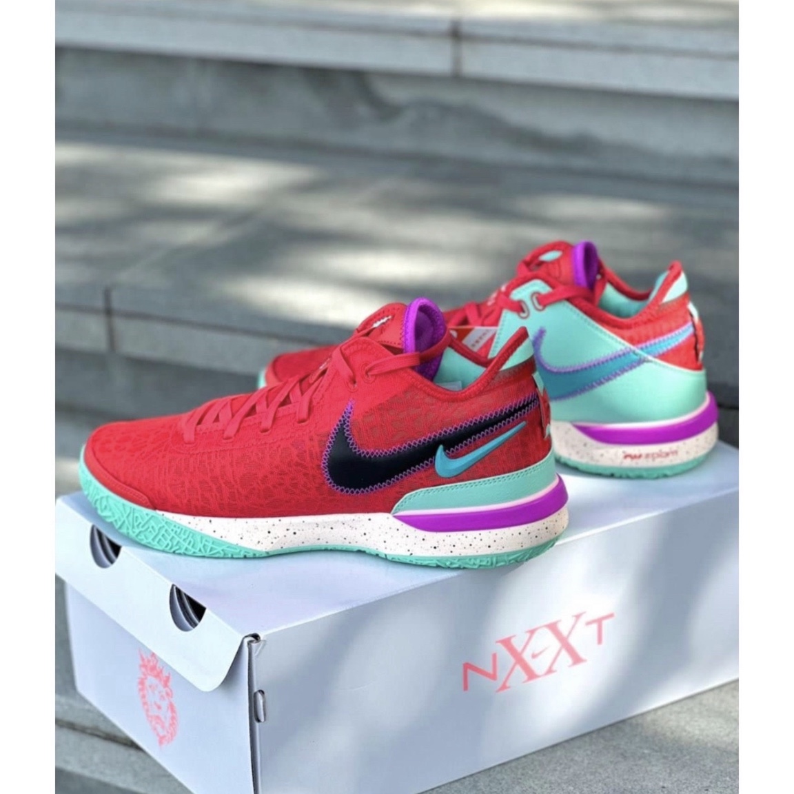 Nike LeBron NXXT Gen EP Track Red Black 착용 스타일