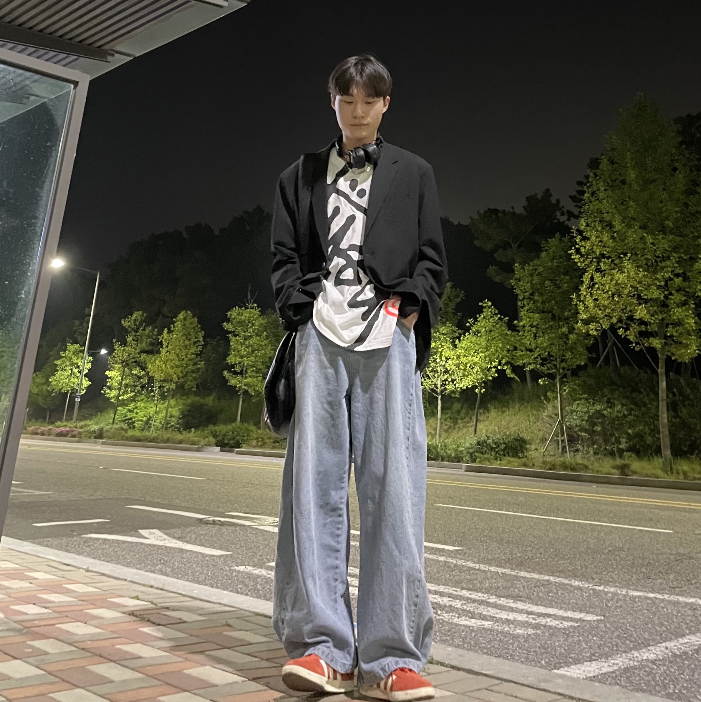 Stussy Big Basic Pigment Dyed T-Shirt Natural Red 착용 스타일 - 4