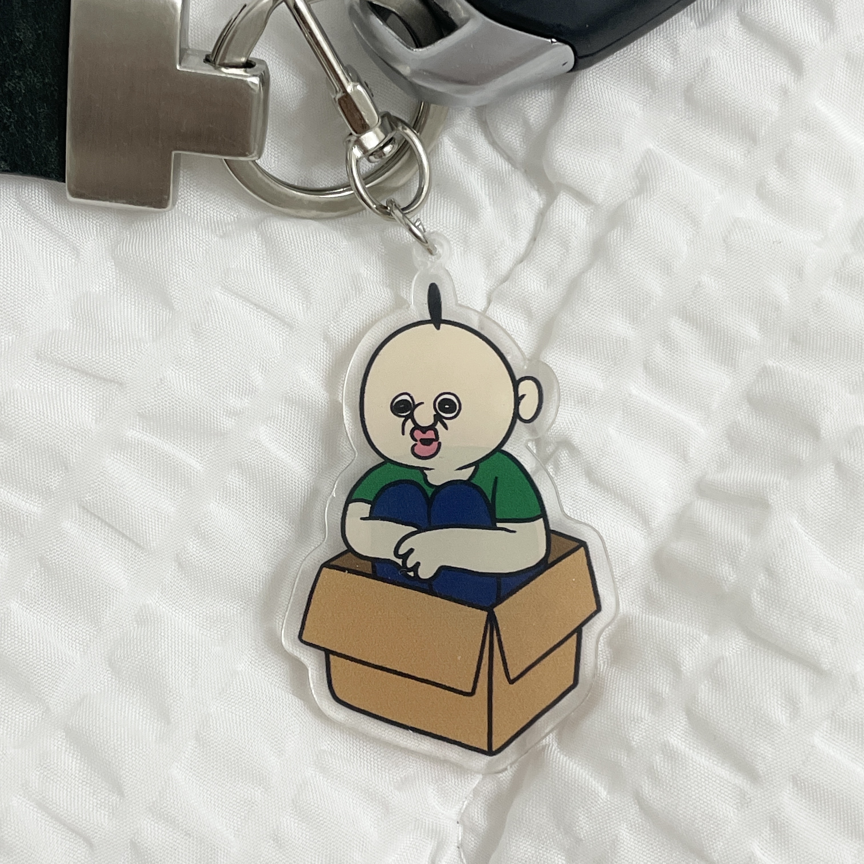 Bbangbbang Box Acrylic Keyring 착용 스타일
