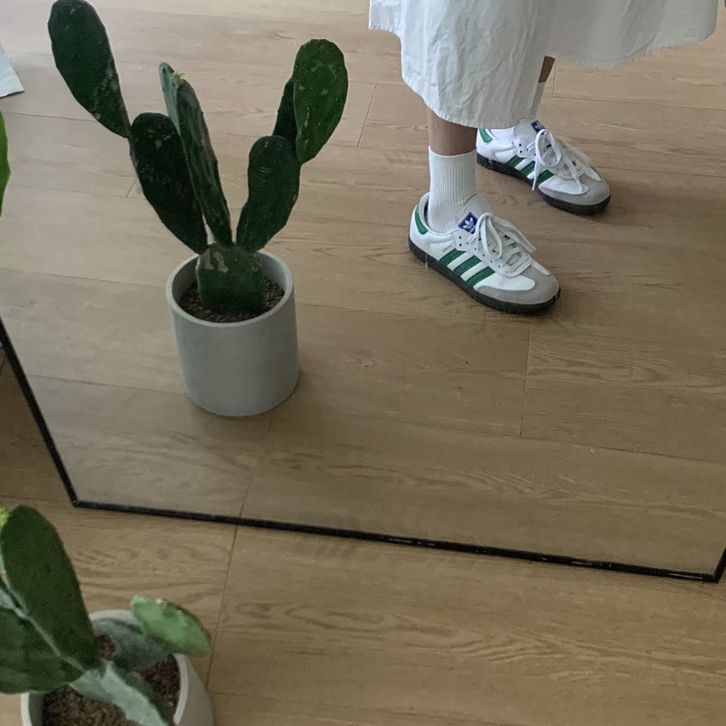 Adidas Samba OG White Green 착용 스타일