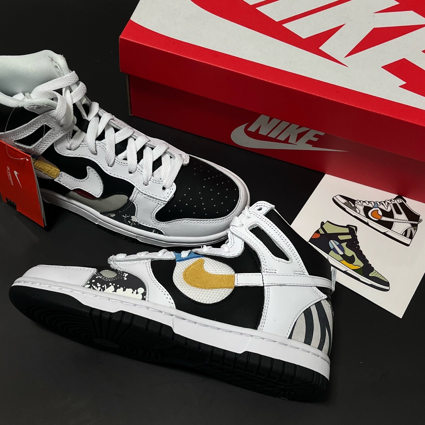 (W) Nike Dunk High LX White and Black 착용 스타일