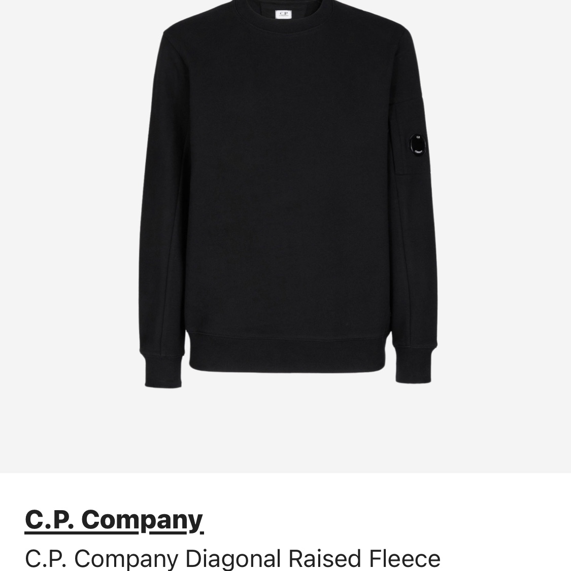 C.P. Company Diagonal Raised Fleece Sweatshirt Black - 23SS 착용 스타일