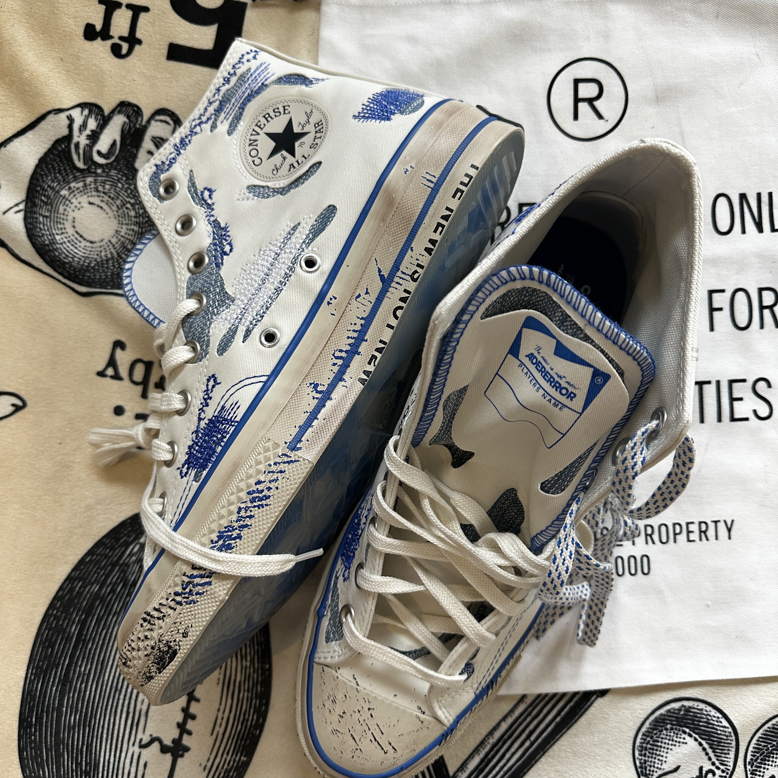 Converse x Ader Error Chuck 70 High White 착용 스타일 - 3