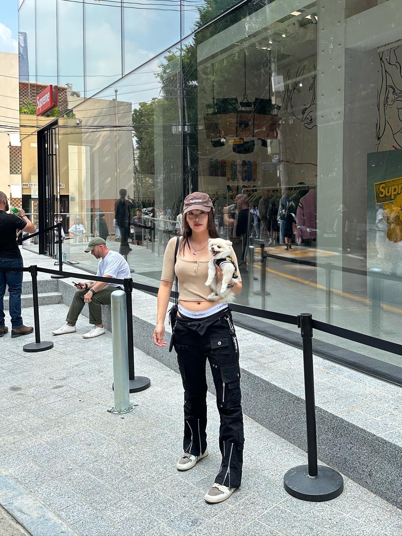 Supreme Washed Chino Twill Camp Cap Brown - 22FW, Jordan 1 x Travis Scott Retro Low OG SP Sail and Ridgerock 착용 스타일 - 5