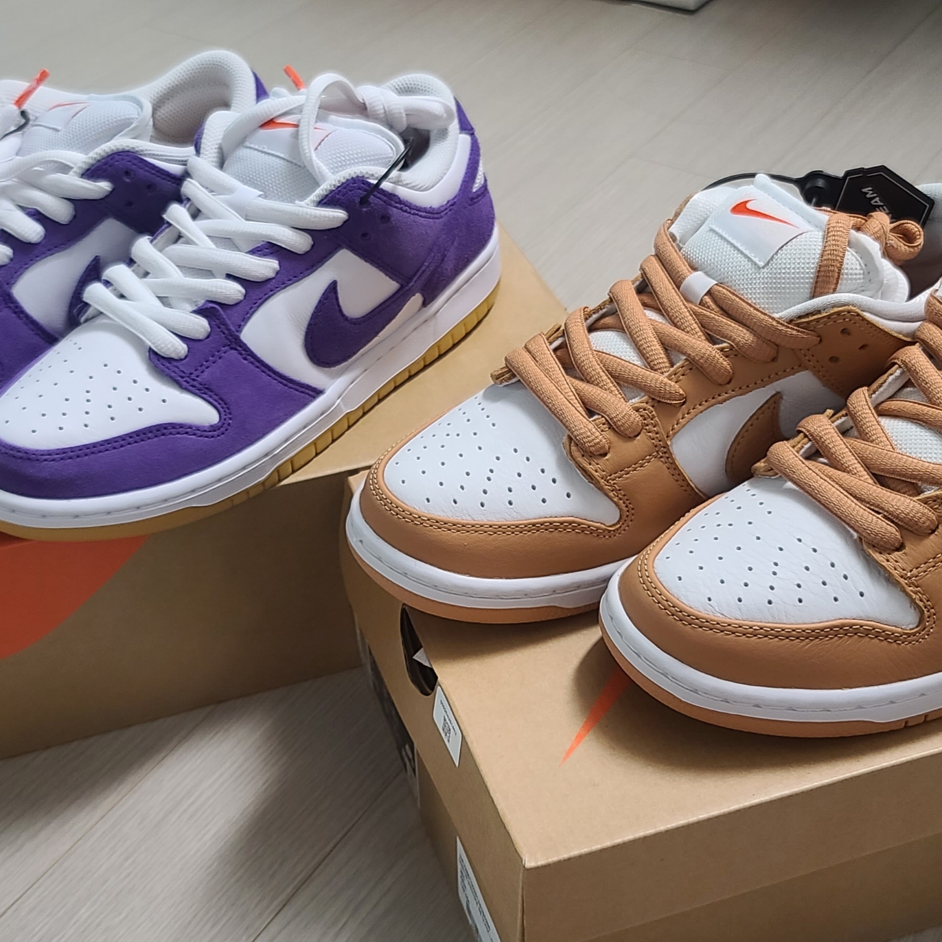 Nike Dunk Low Pro SB Court Purple, Nike SB Dunk Low Pro Light Cognac 착용 스타일 - 2