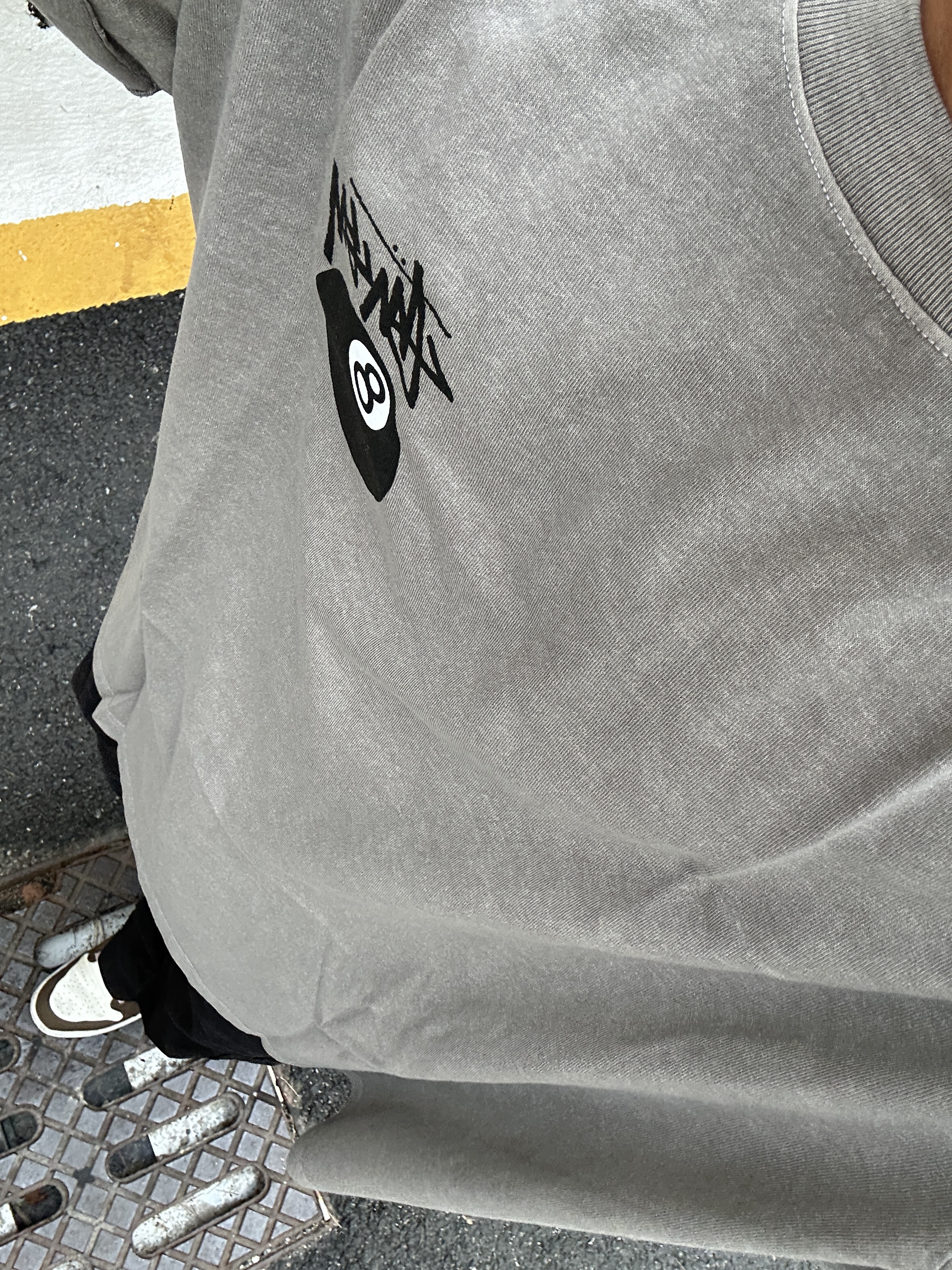 Stussy 8 Ball Pigment Dyed T-Shirt Grey - 22SS, (W) Jordan 1 Low SE Light Olive 착용 스타일