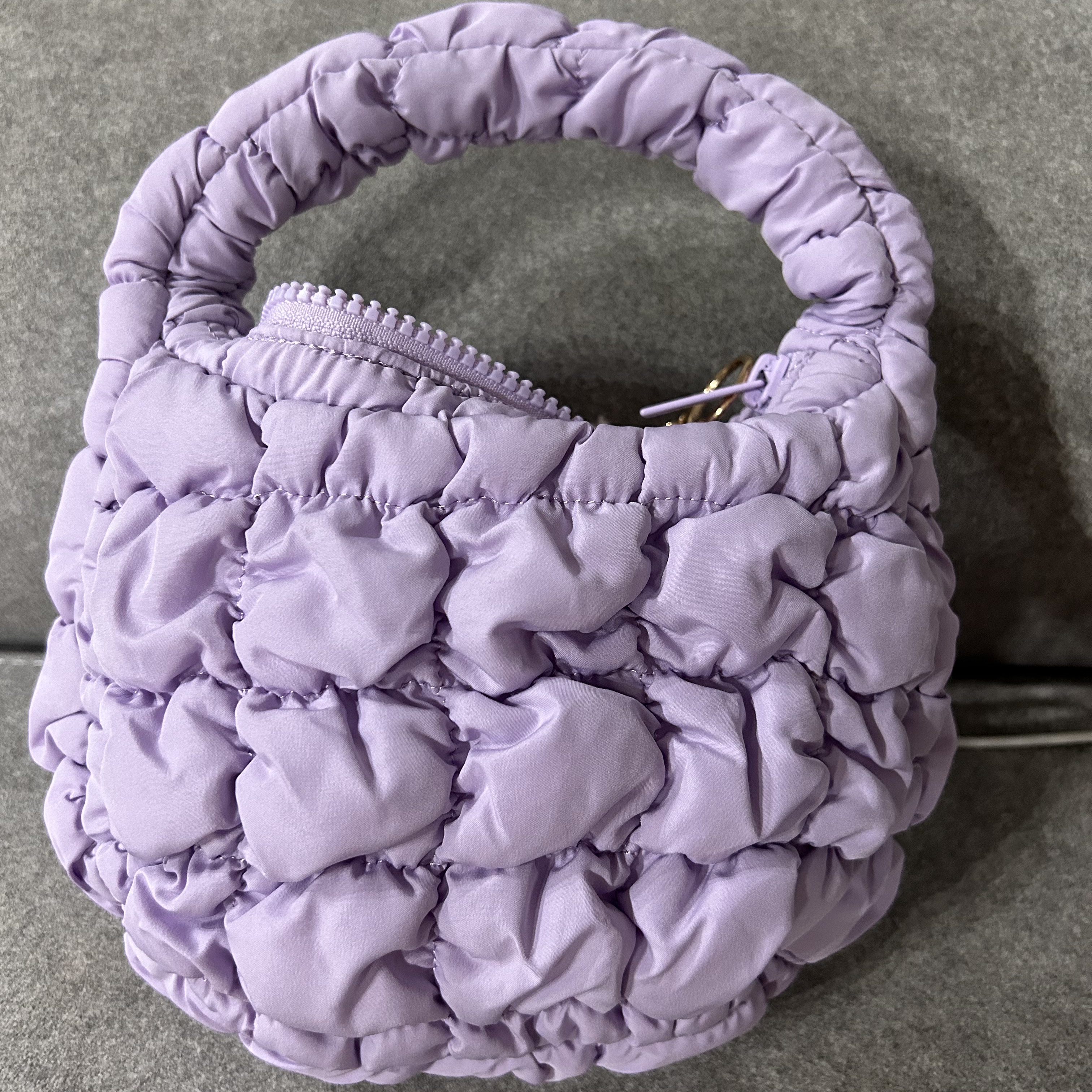 COS Quilted Micro Bag Purple 착용 스타일