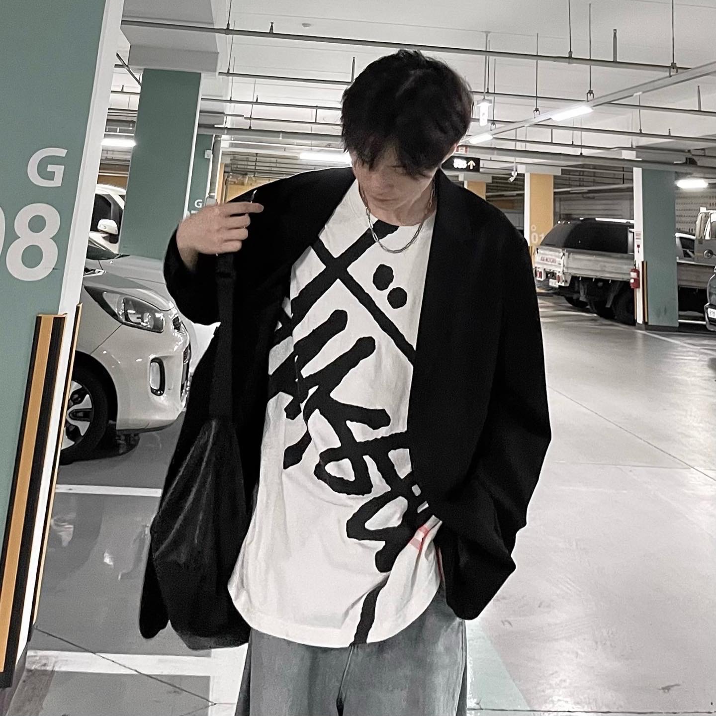 Stussy Big Basic Pigment Dyed T-Shirt Natural Red 착용 스타일 - 1