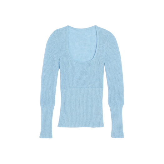 (W) 자크뮈스 라 마이유 다오 스쿱 넥 스웨터 라이트 블루