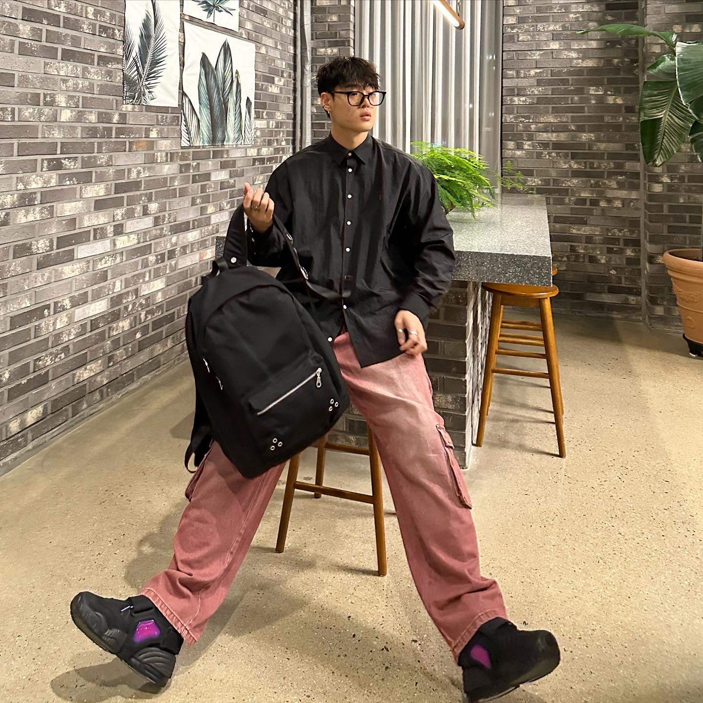 Nike x Ambush Air Adjust Force SP Black and Psychic Purple 착용 스타일 - 1