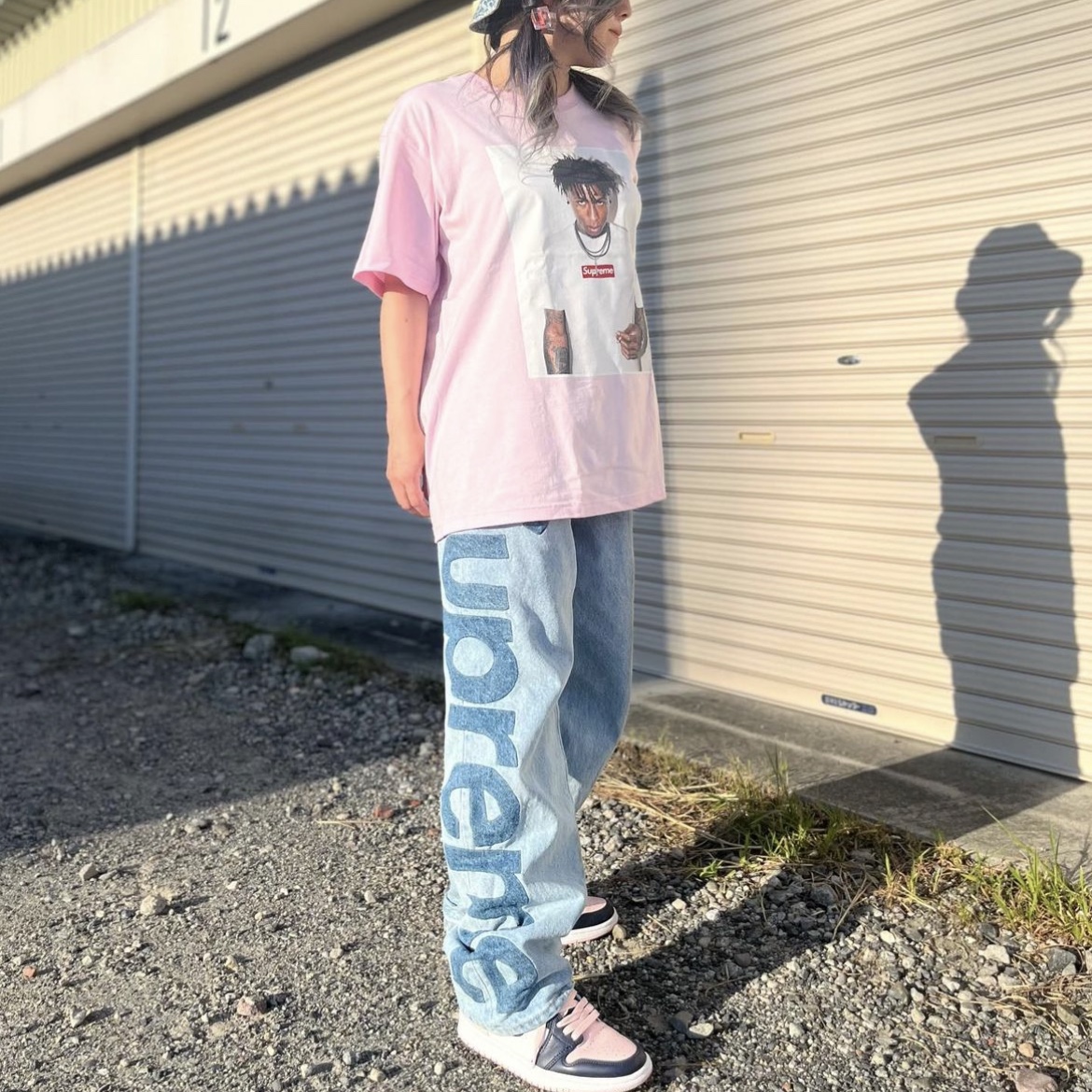 Supreme NBA Youngboy T-Shirt Light Pink - 23FW 착용 스타일